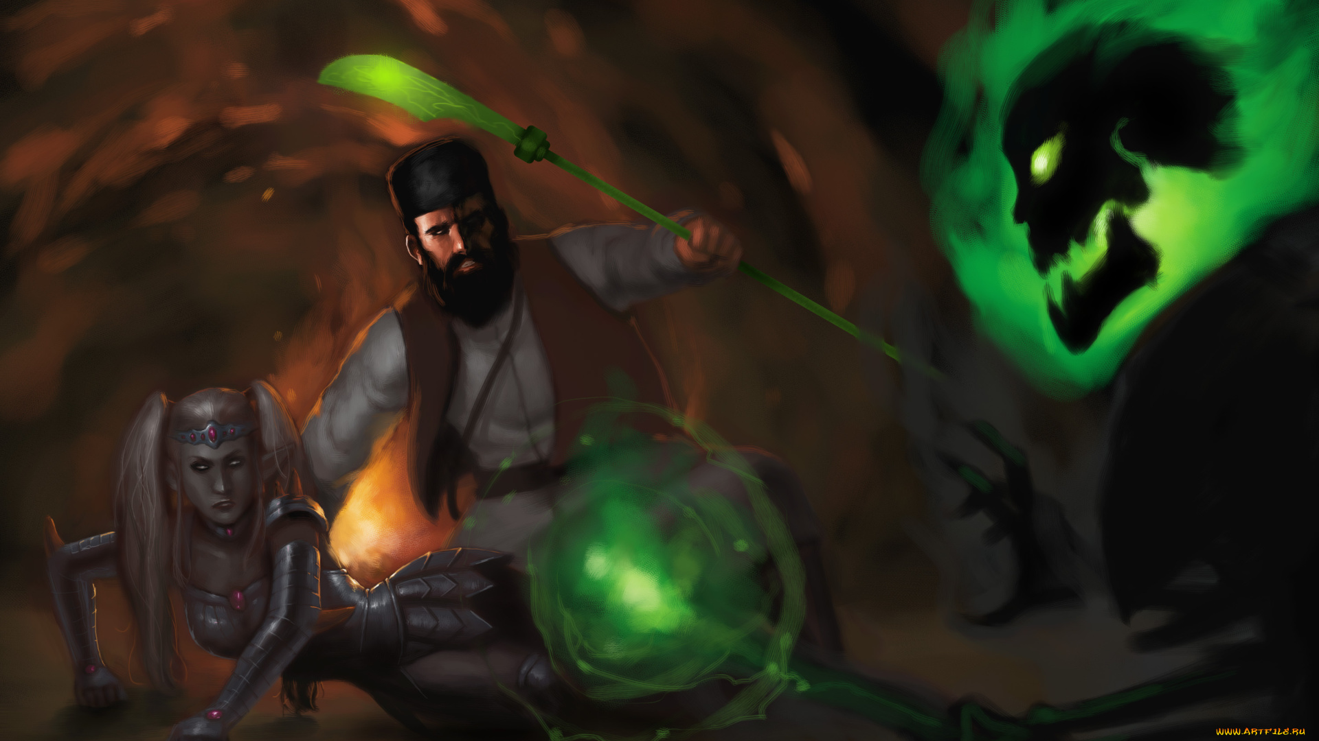 3д, графика, эльфы, , elves, существо, эльфийка, призрак, оружие, взгляд, девушка, мужчина