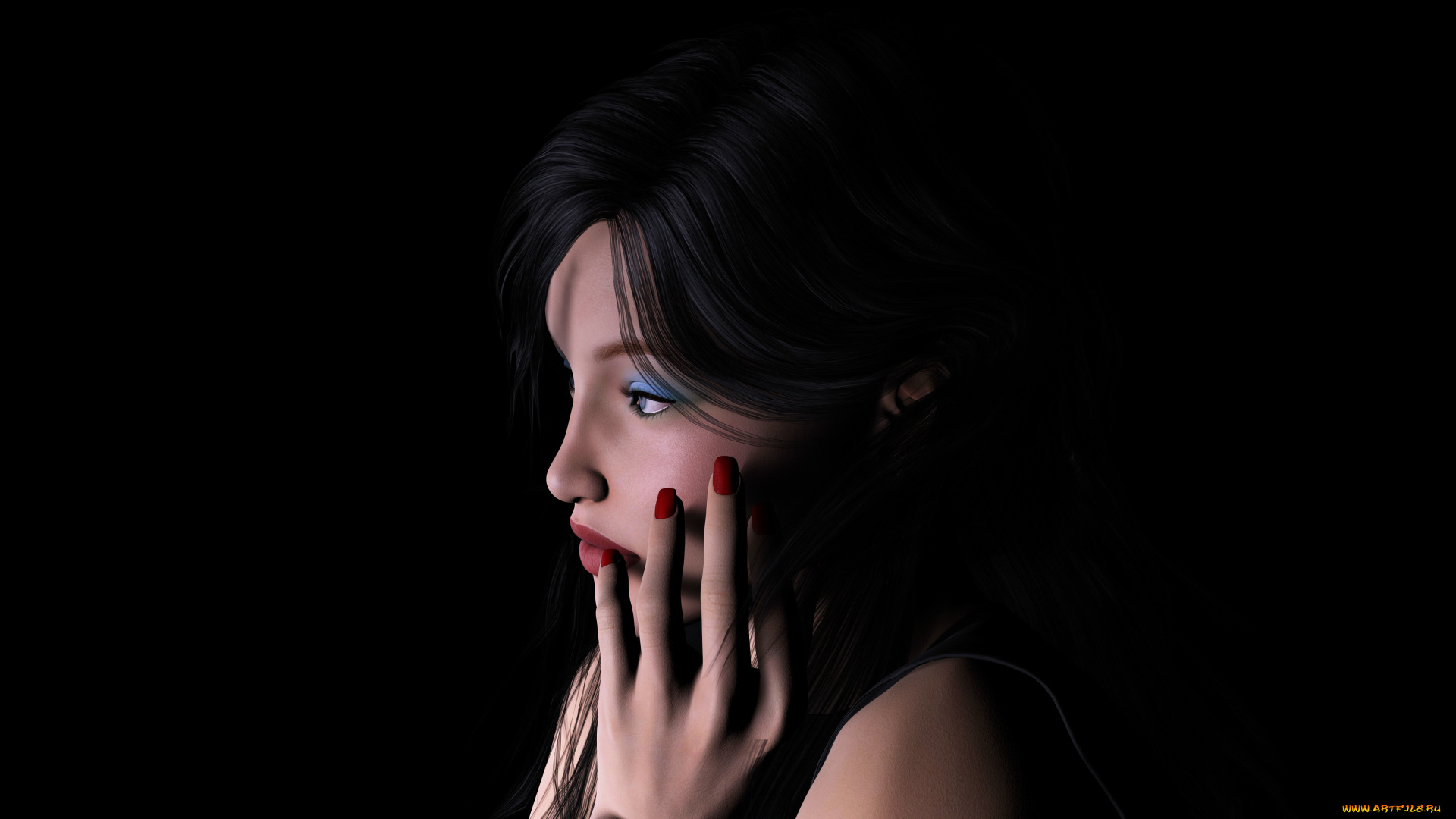 3д, графика, портрет, , portraits, девушка, взгляд, фон