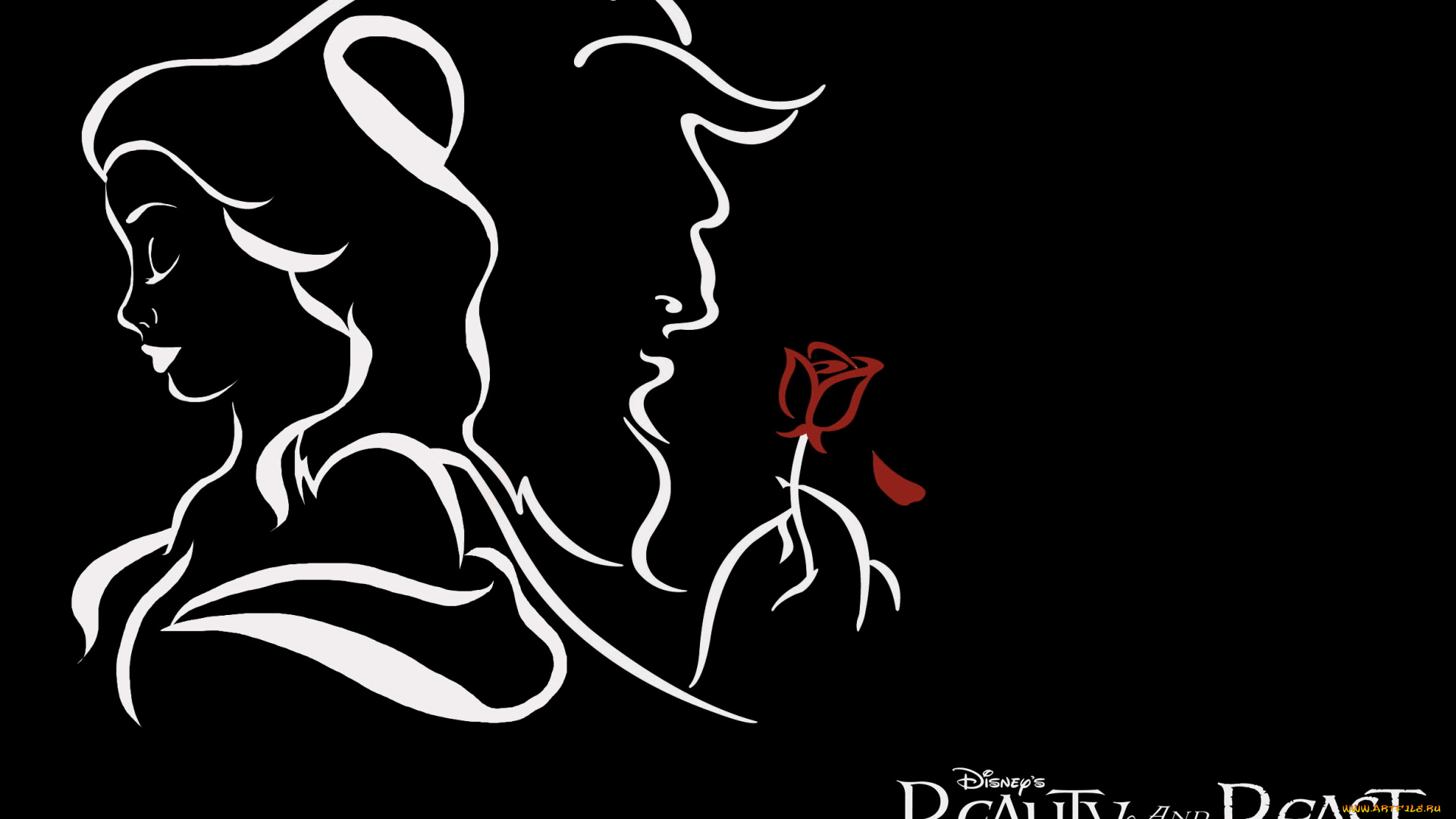 рисованное, кино, стиль, цветок, Чудовище, белль, красавица, и, дисней, beauty, and, the, beast, disney