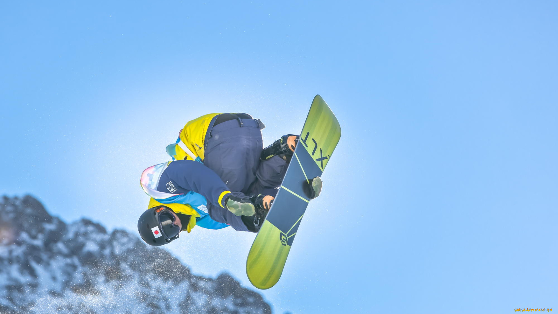 спорт, сноуборд, доска, снег, трюк, парень, сноубордист