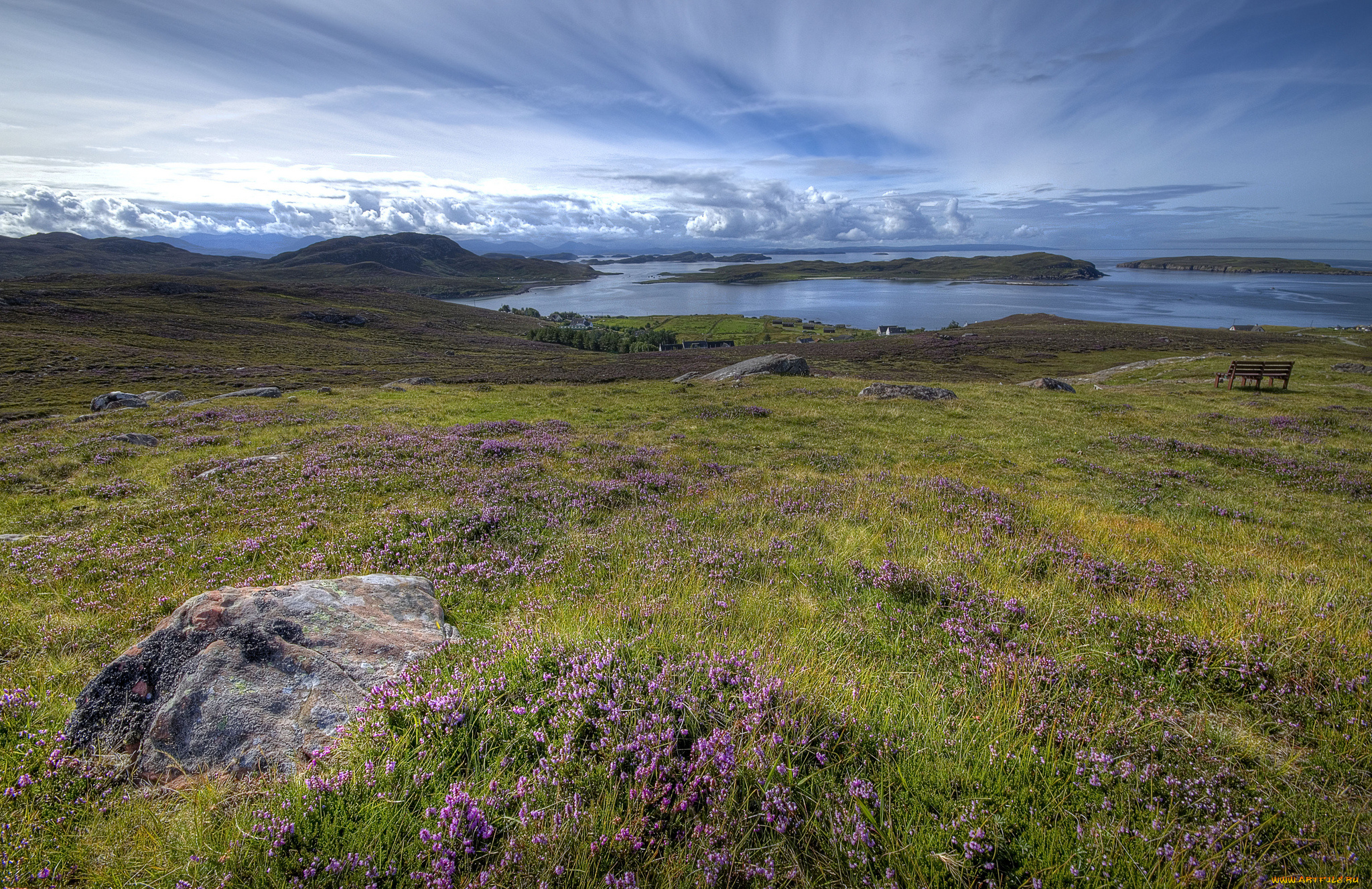 природа, реки, озера, валун, трава, река, поле