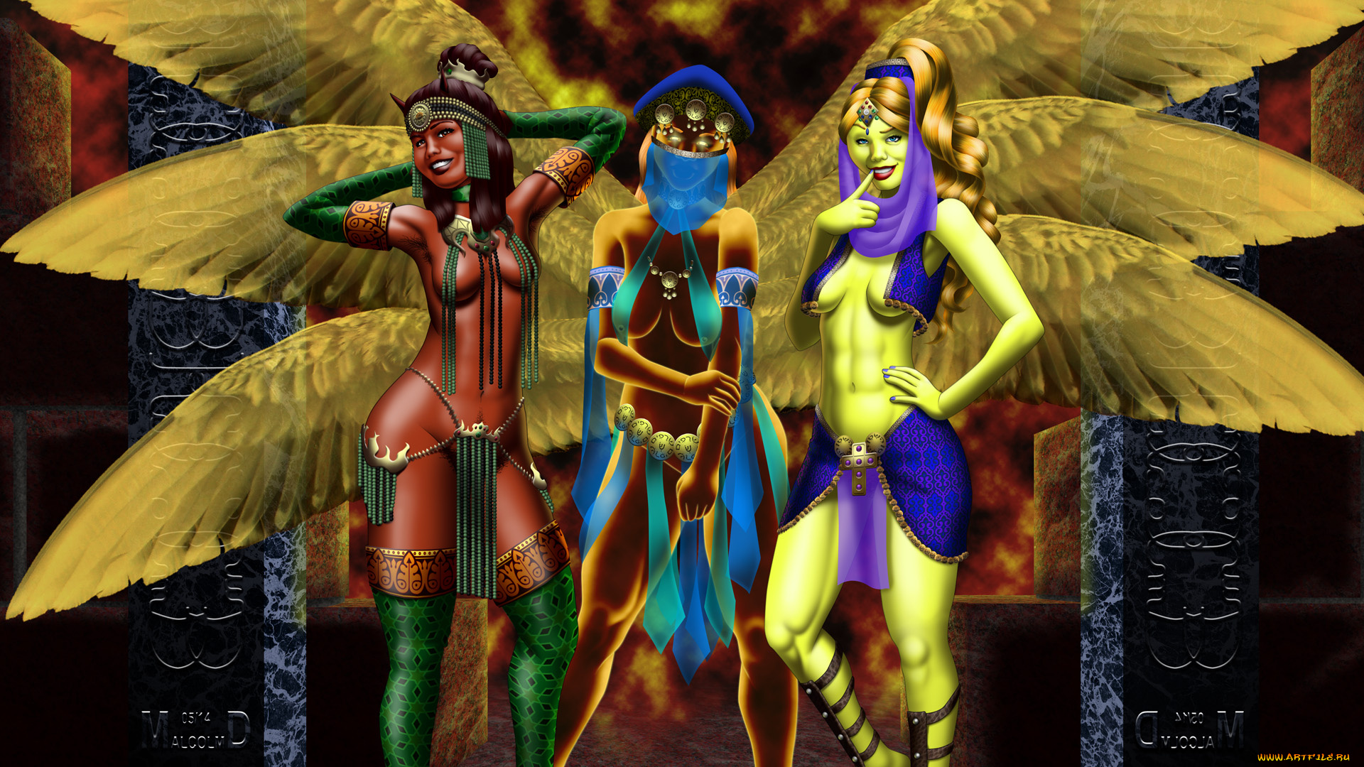 3д, графика, ангел, , angel, взгляд, девушки, фон