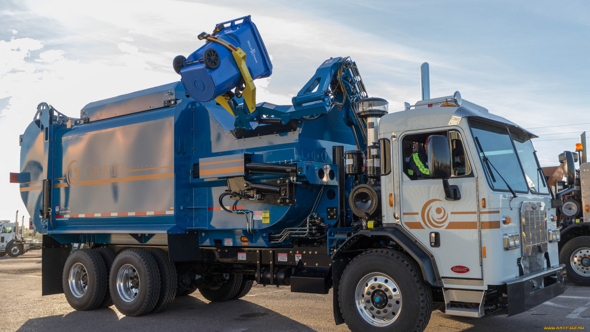 автомобили, мусоровозы, мусорщик