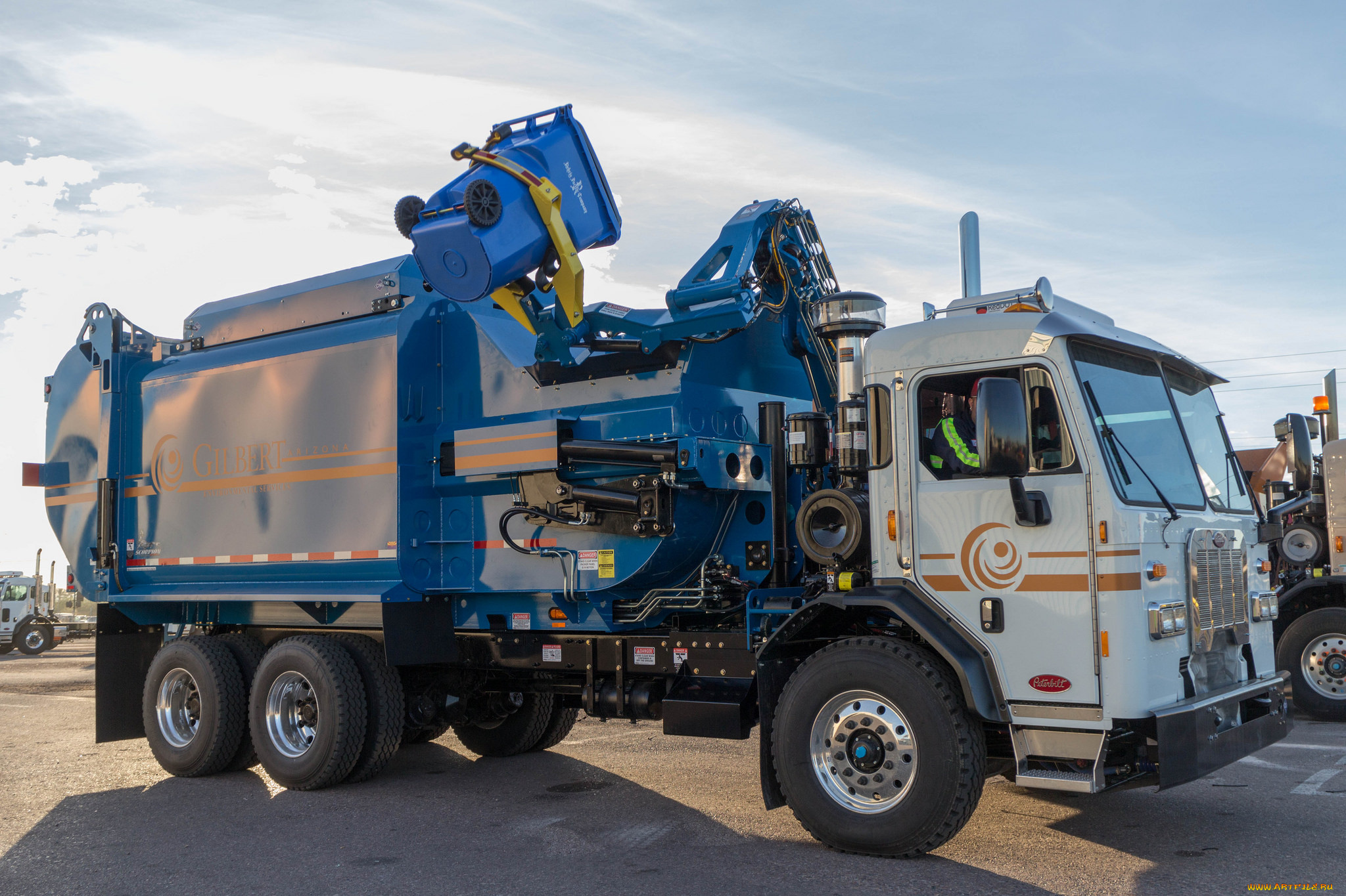 автомобили, мусоровозы, мусорщик