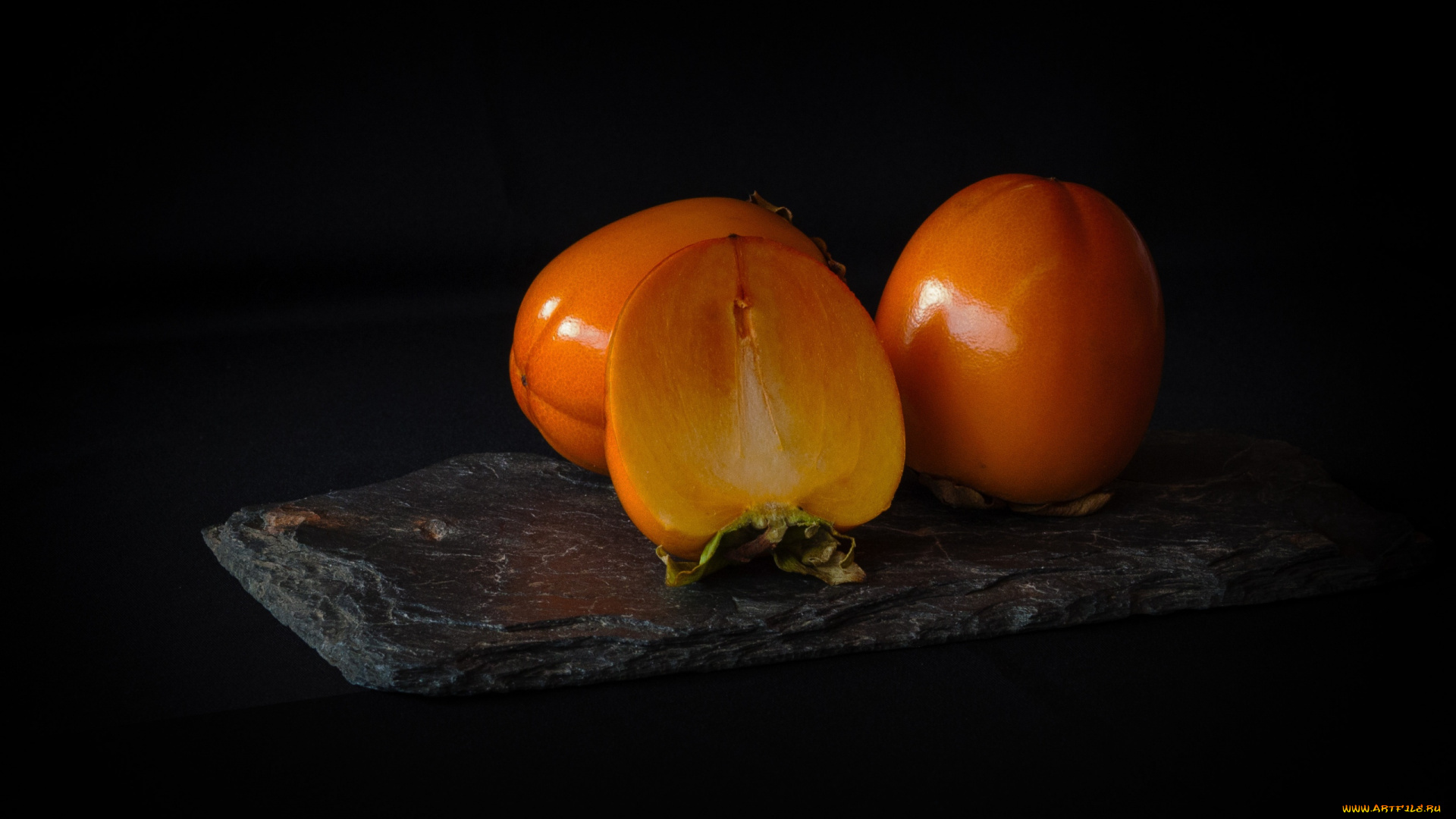 еда, хурма, половинка