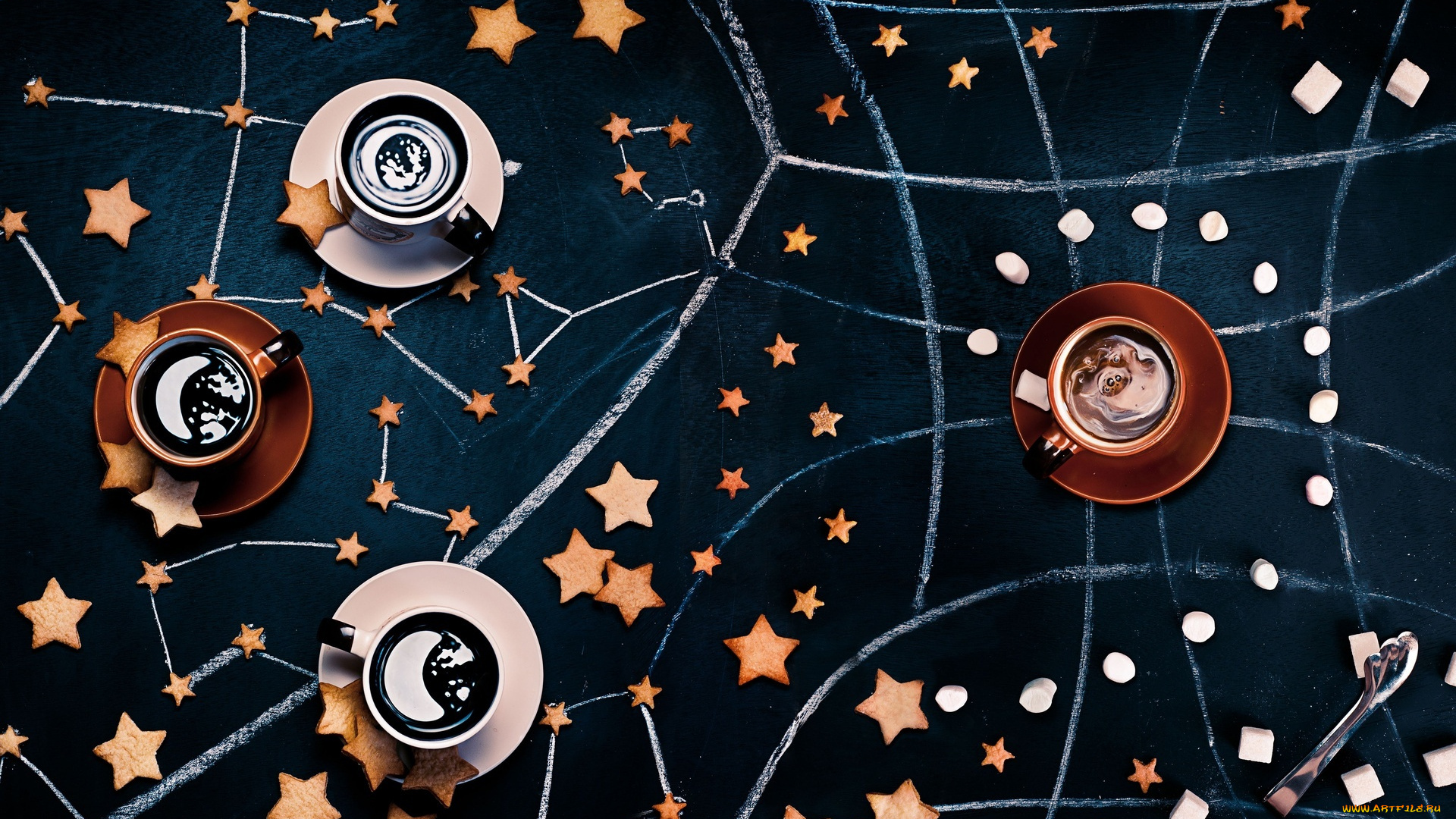 еда, кофе, , кофейные, зёрна, чашки, созвездия, карта, рисунки