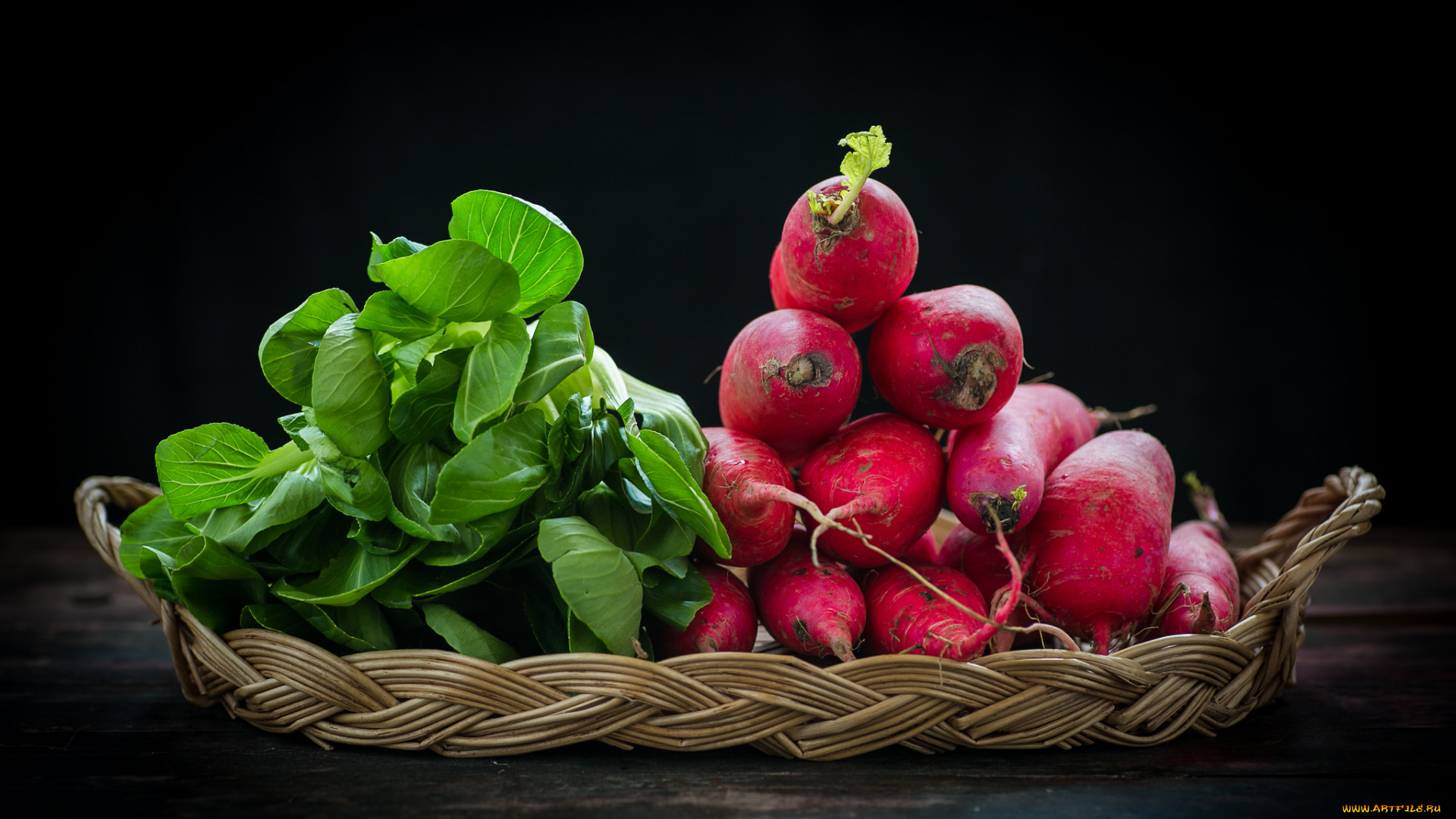 еда, овощи, зелень, редиска