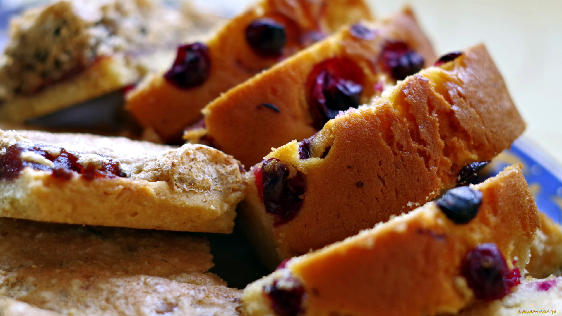 еда, пироги, ягодный, ломтики