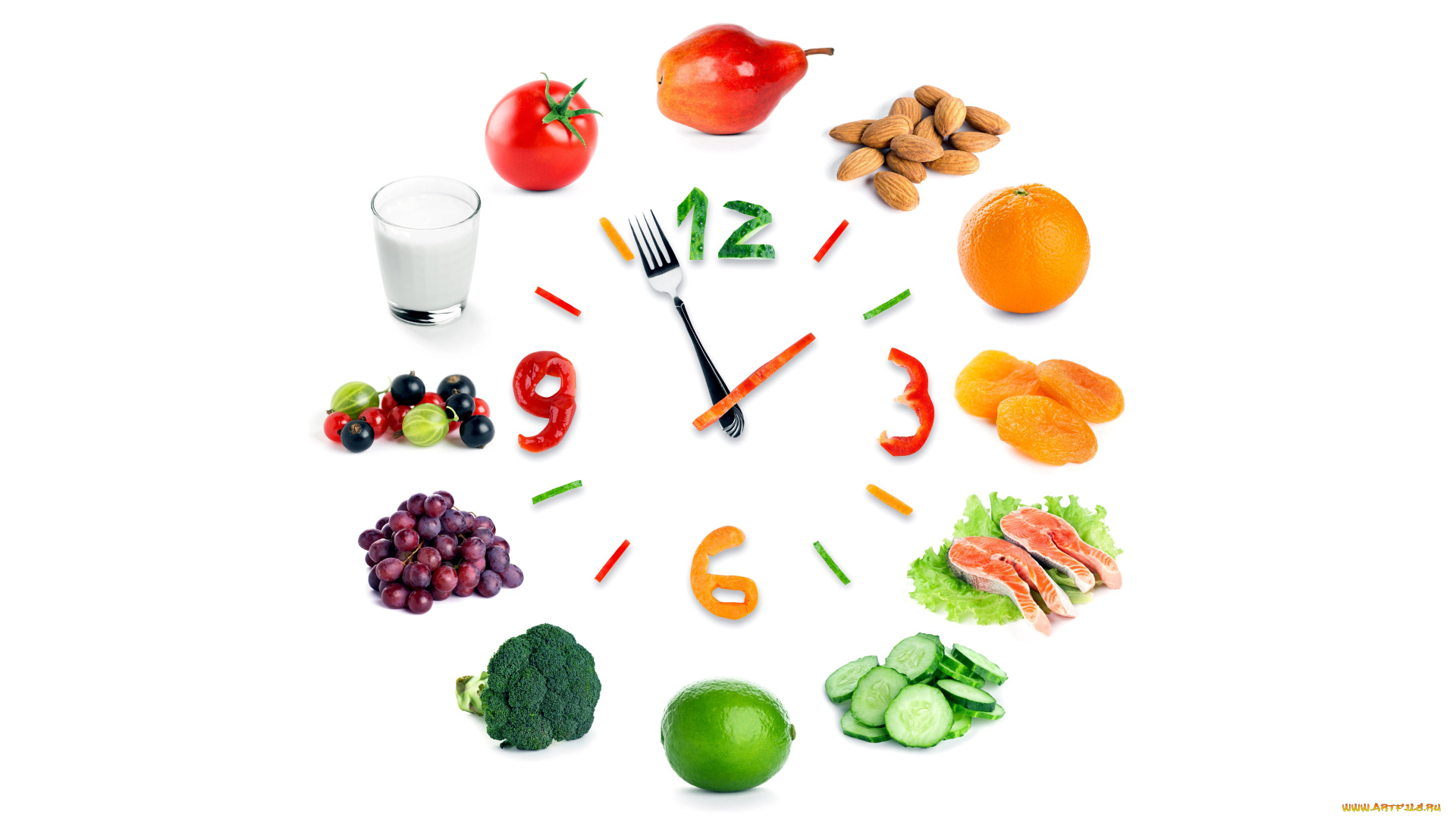 еда, разное, фрукты, рыба, овощи, орехи, ягоды