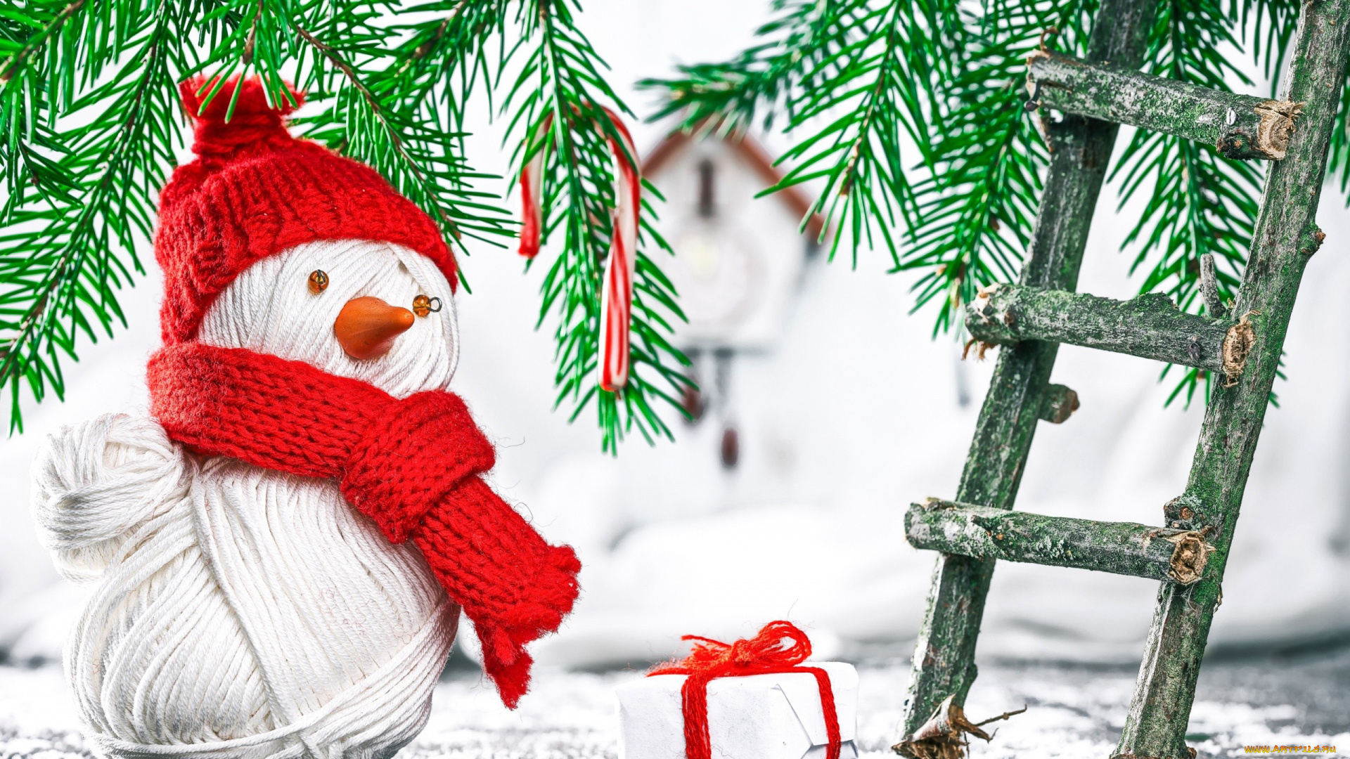 праздничные, снеговики, шапочка, шарф