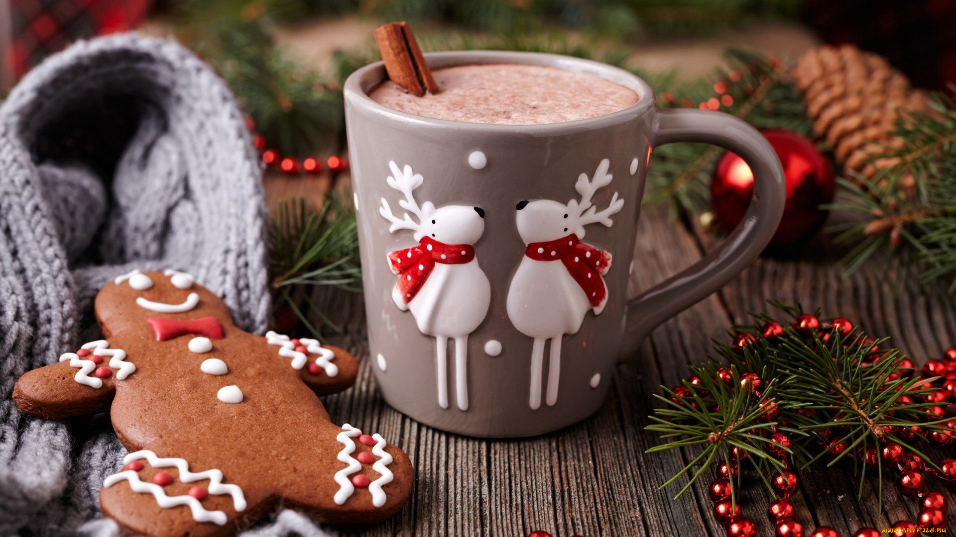 праздничные, угощения, какао, бусы, пряник