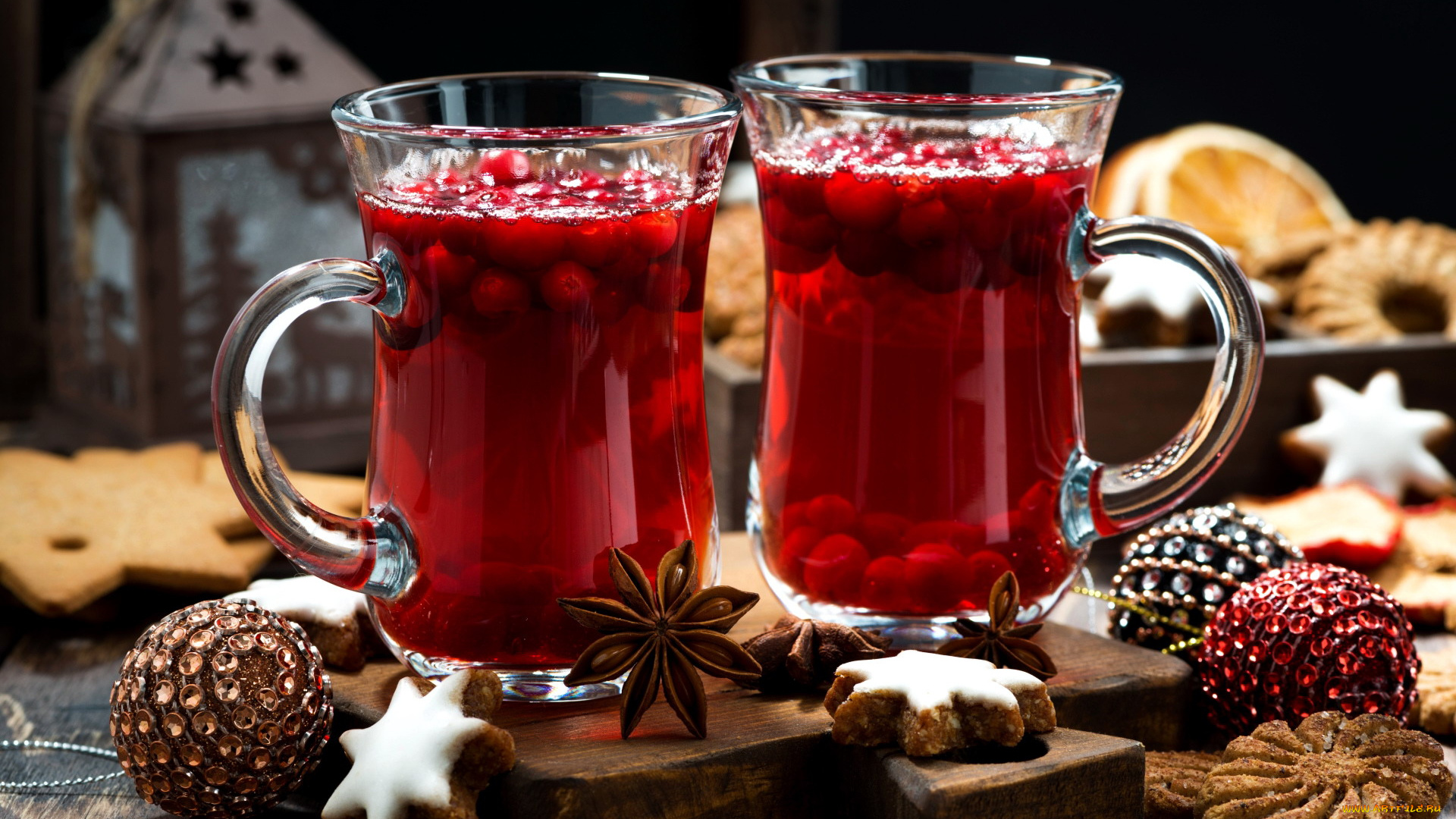 праздничные, угощения, ягодный, бадьян, напиток, печенье, шарики