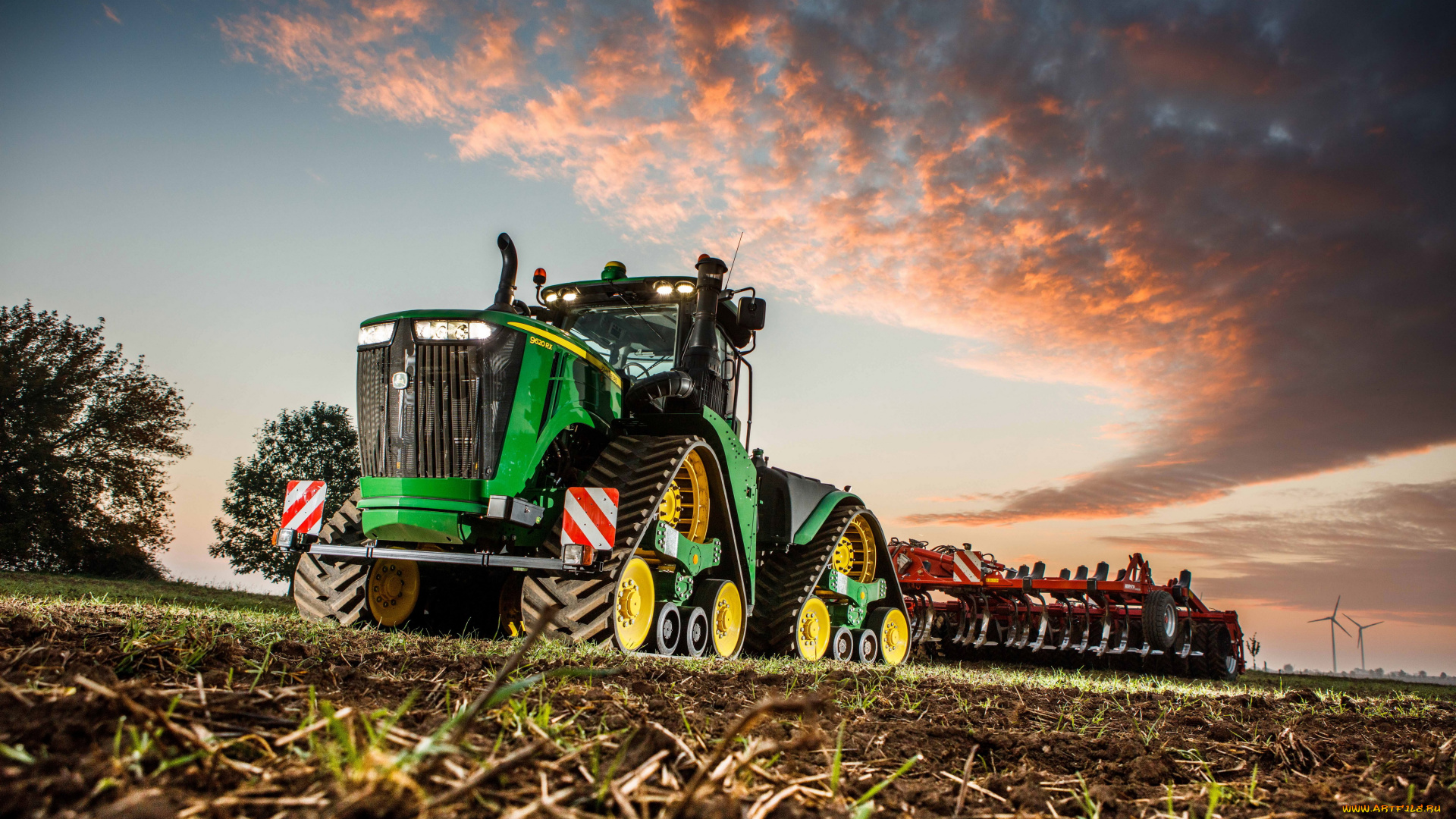 техника, тракторы, на, гусенецах, john, deere