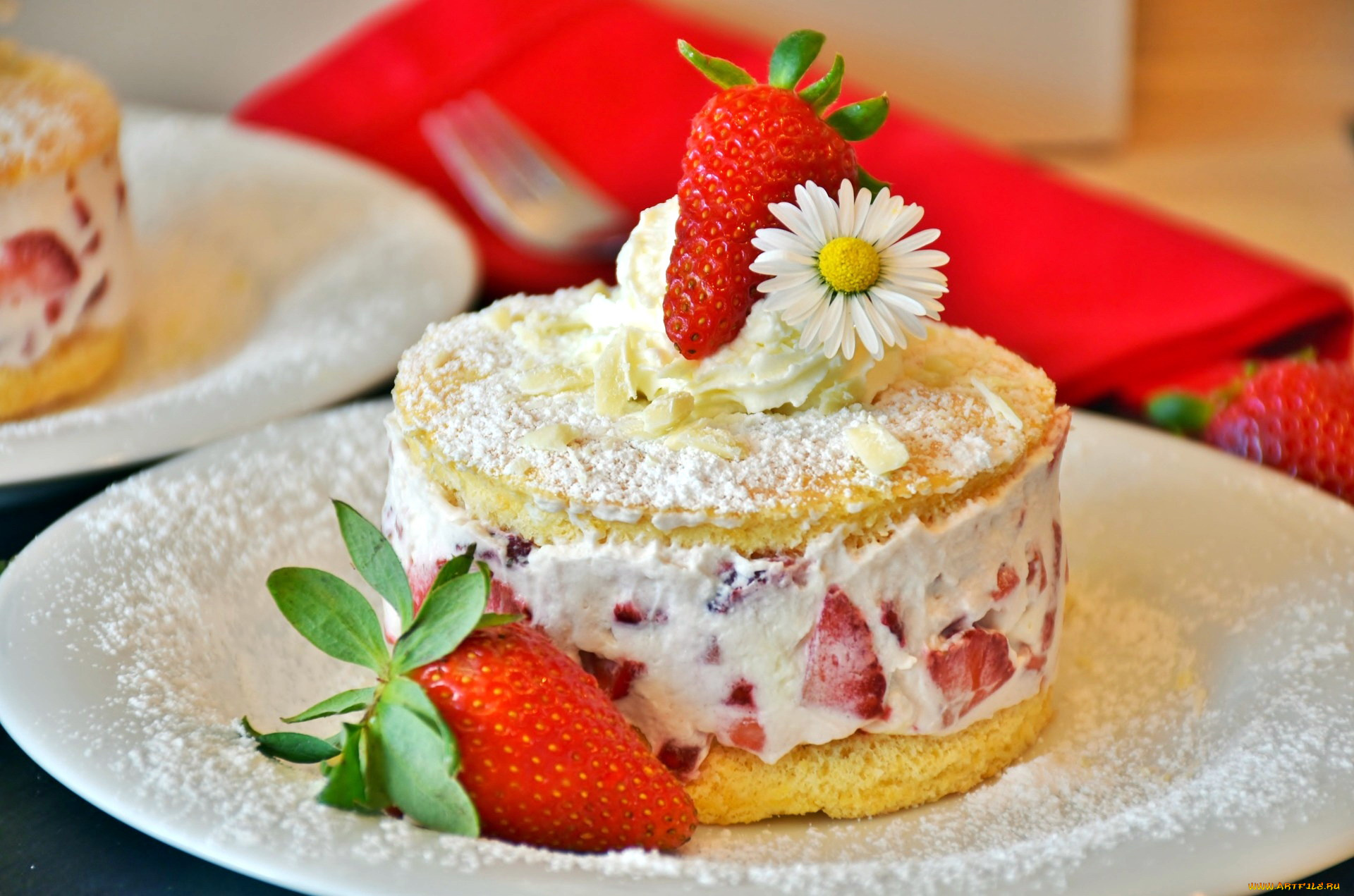 еда, мороженое, , десерты, лакомство, ромашка, клубника