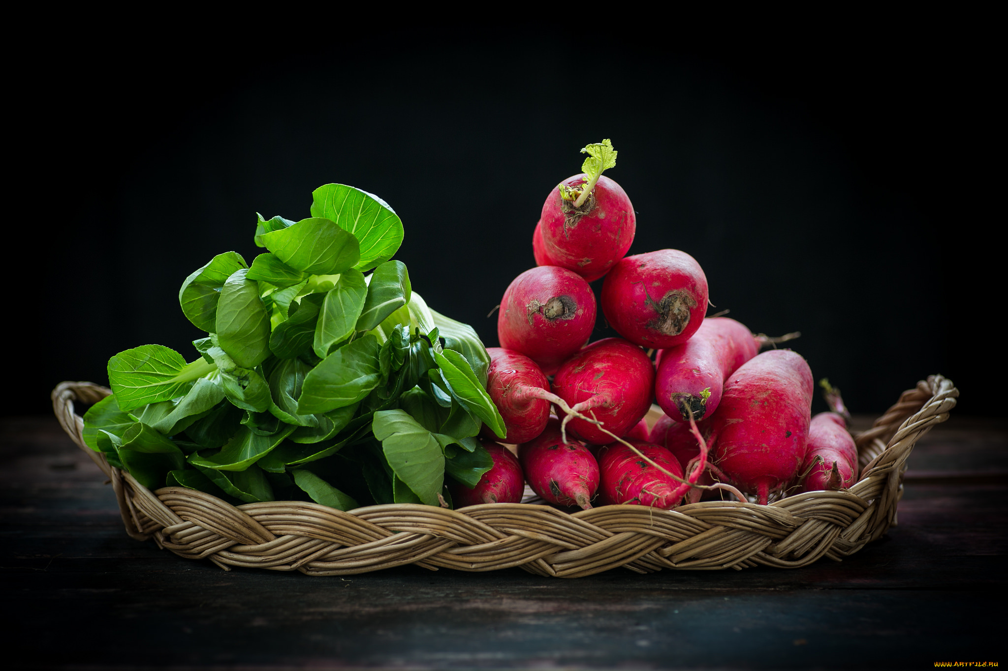 еда, овощи, зелень, редиска