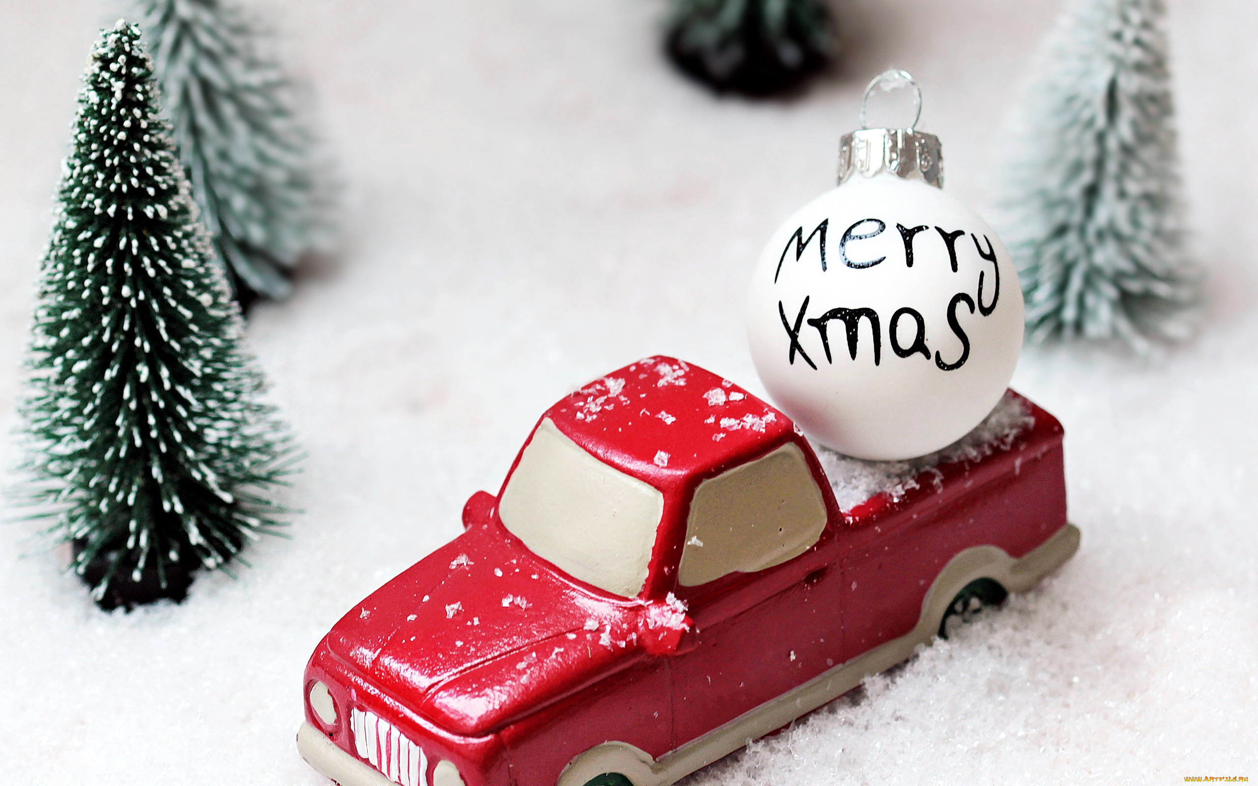 праздничные, шары, надпись, машинка, снег, шарик