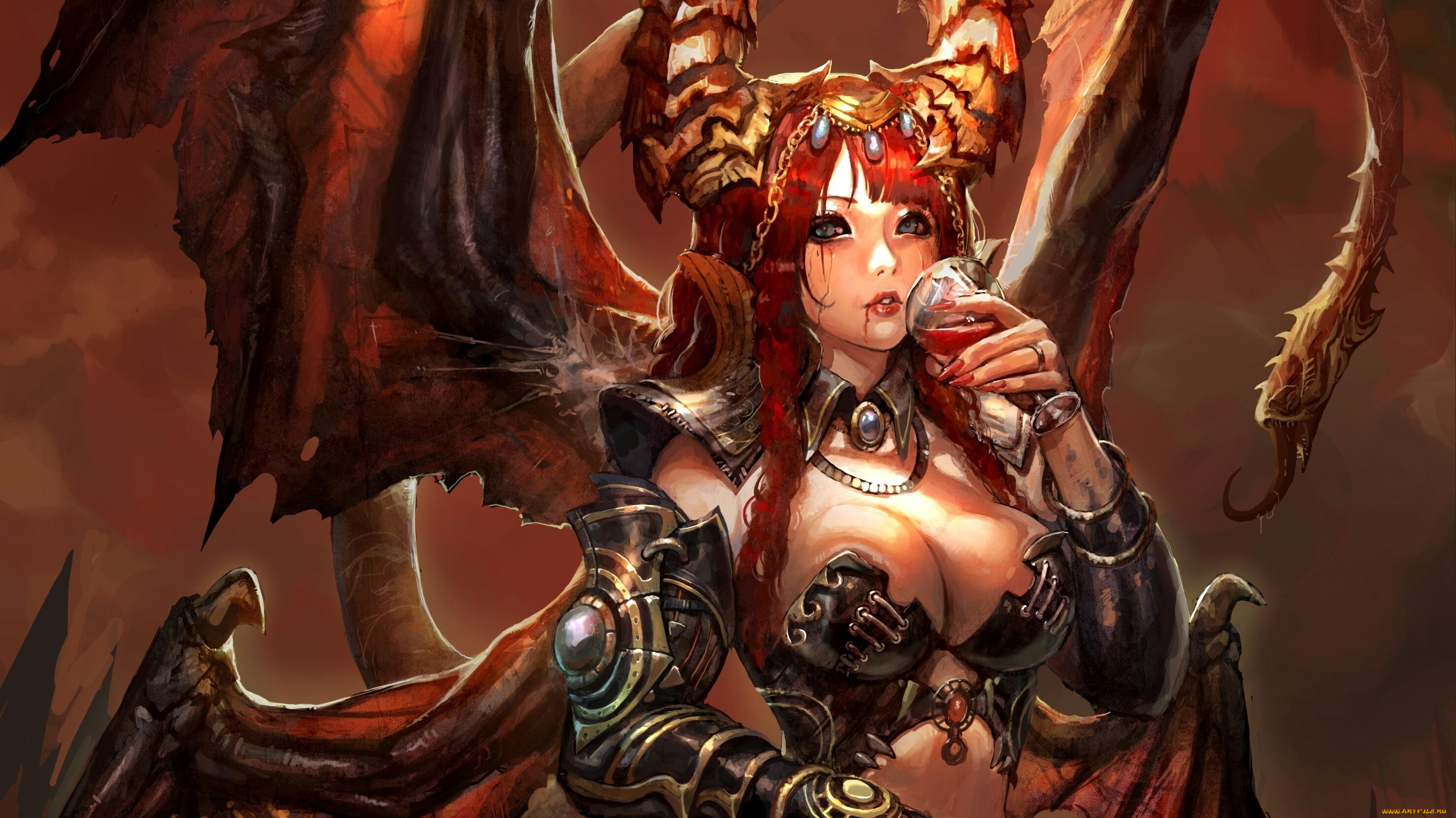 фэнтези, демоны, фентези, суккуб, девушка, арт