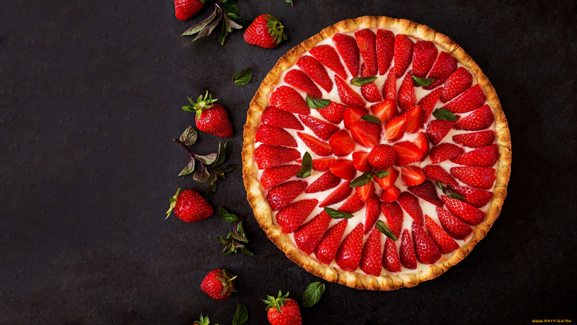 еда, хлеб, , выпечка, ягоды, пирог, выпечка, клубника