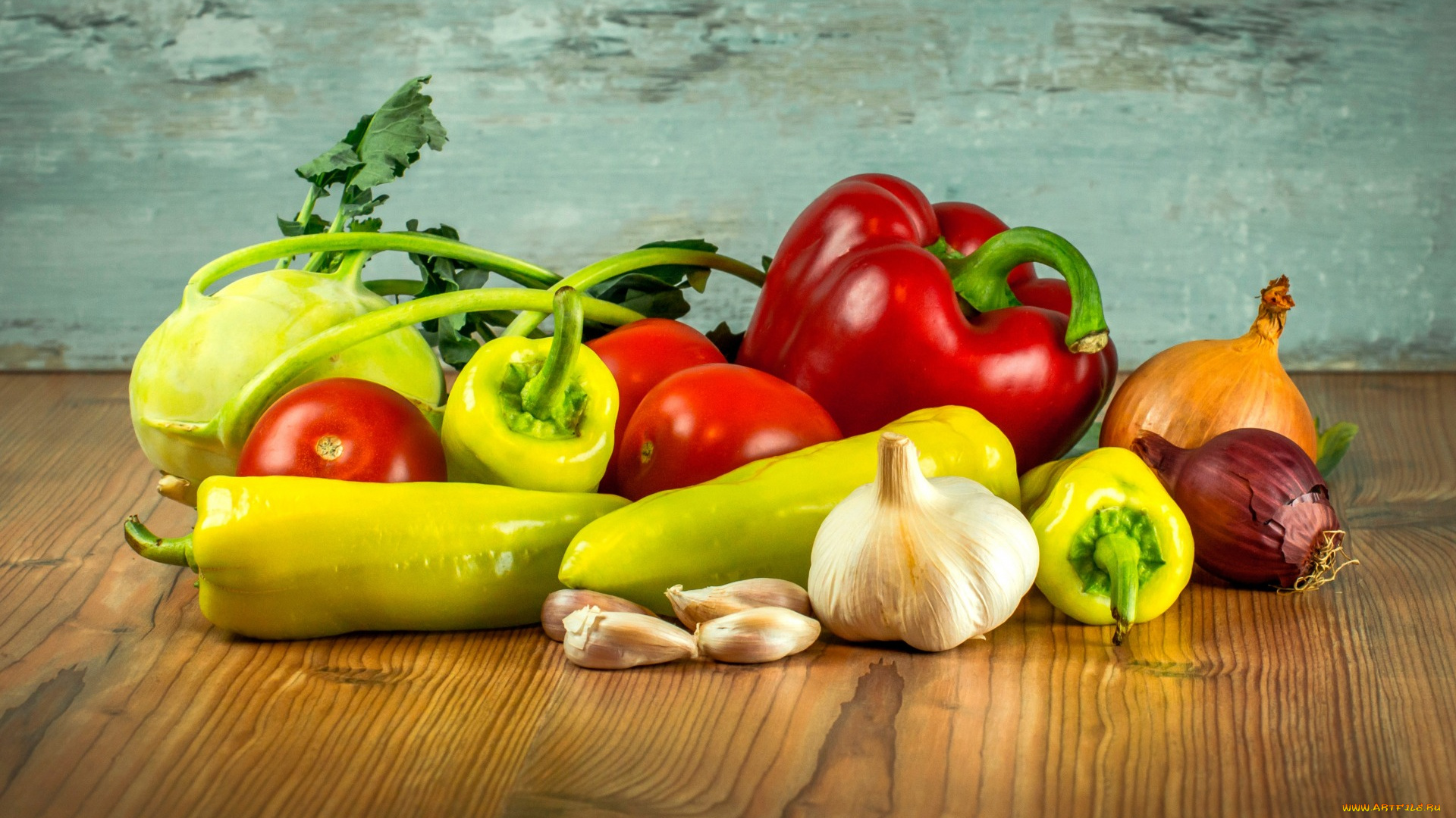 еда, овощи, чеснок, лук, репчатый, перец, помидоры