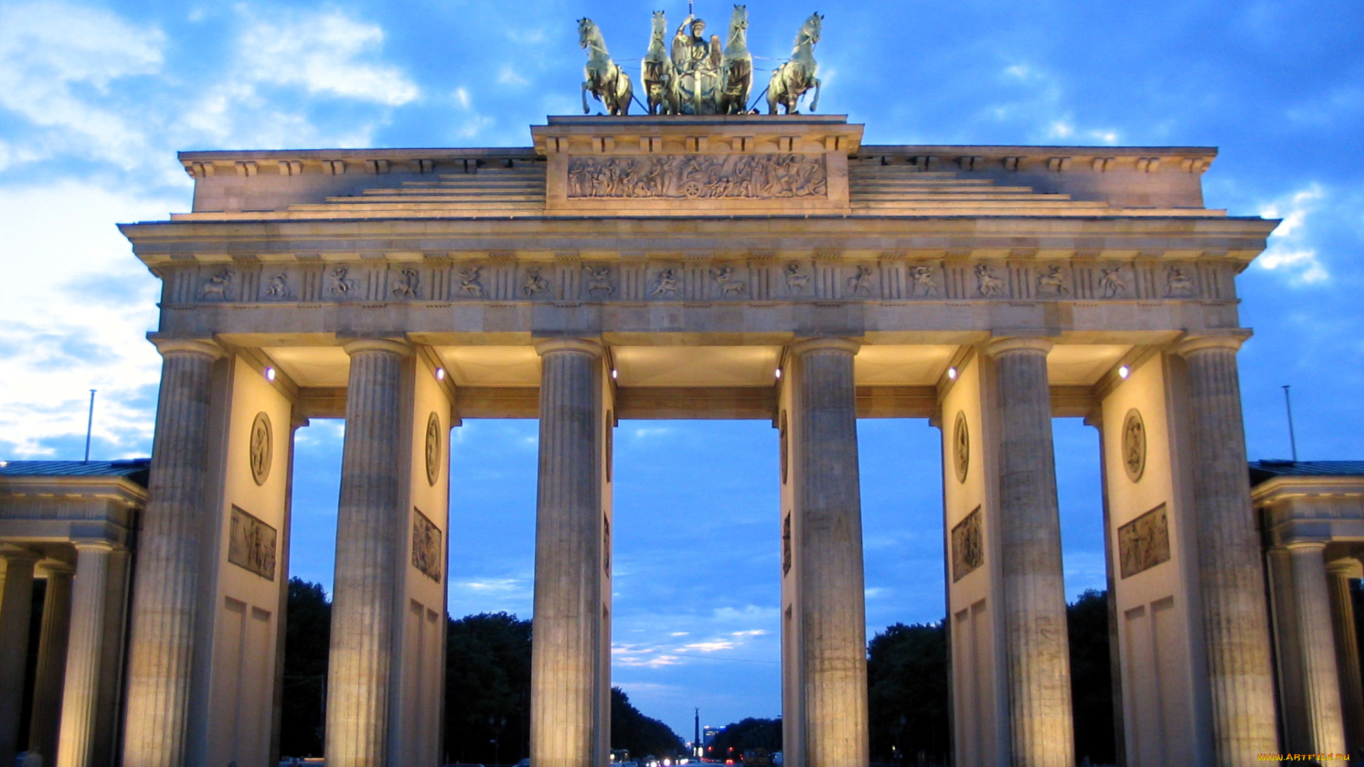 города, берлин, , германия, вечер