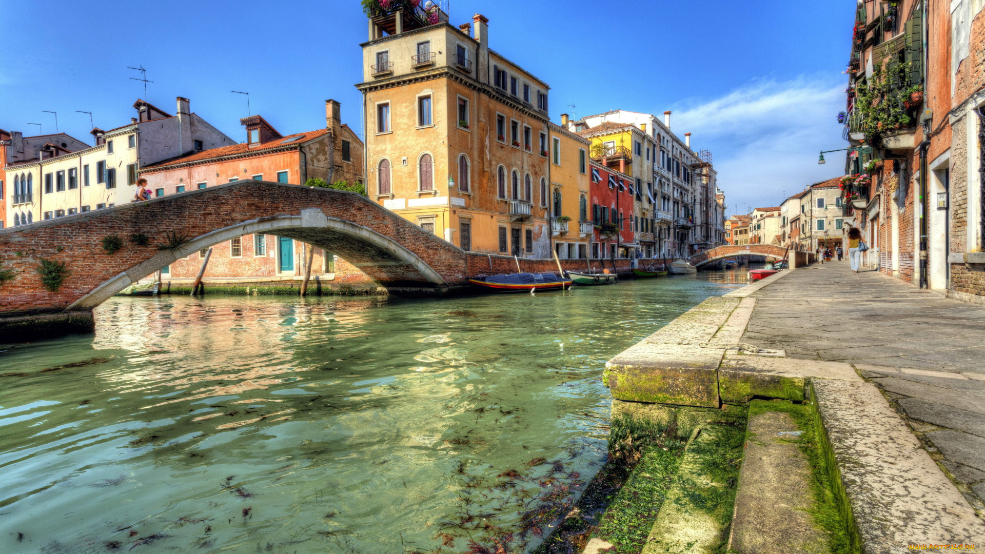 города, венеция, , италия, канал, мосты