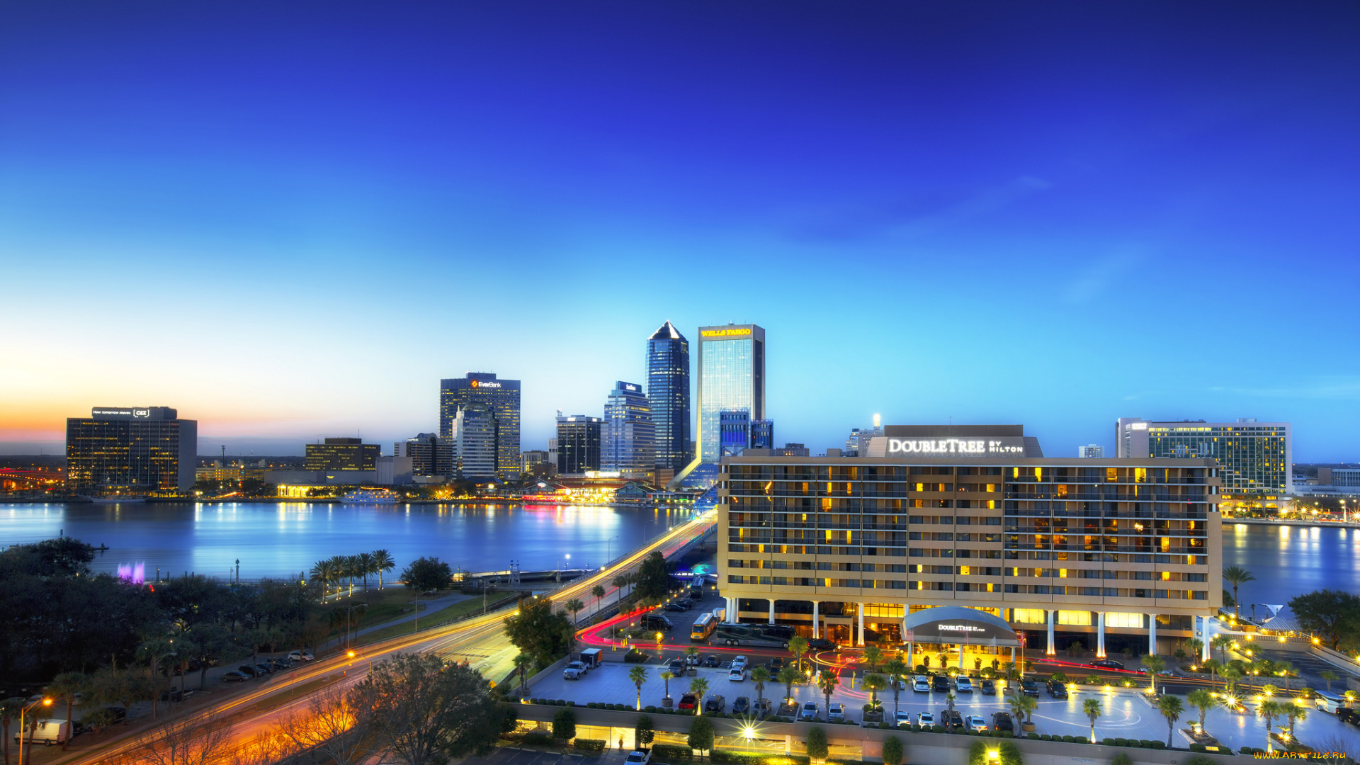 jacksonville, , florida, города, джексонвилл, , сша, небоскребы, панорама