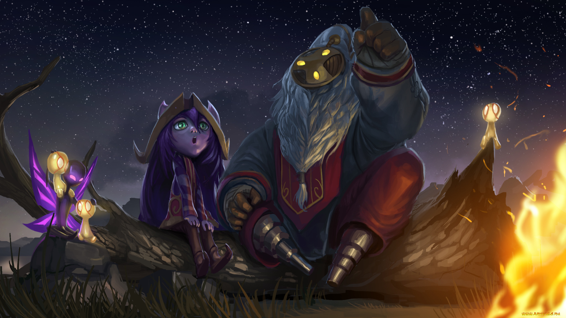 видео, игры, league, of, legends, league, of, legends, lulu, bard