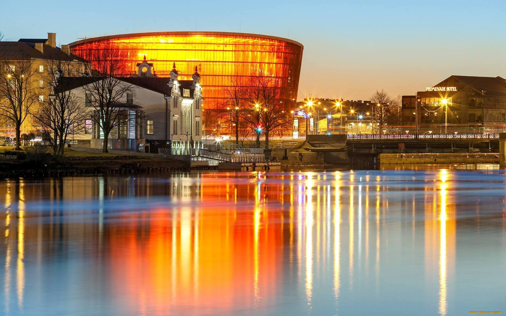 liepaja, , latvia, города, -, огни, ночного, города, latvia