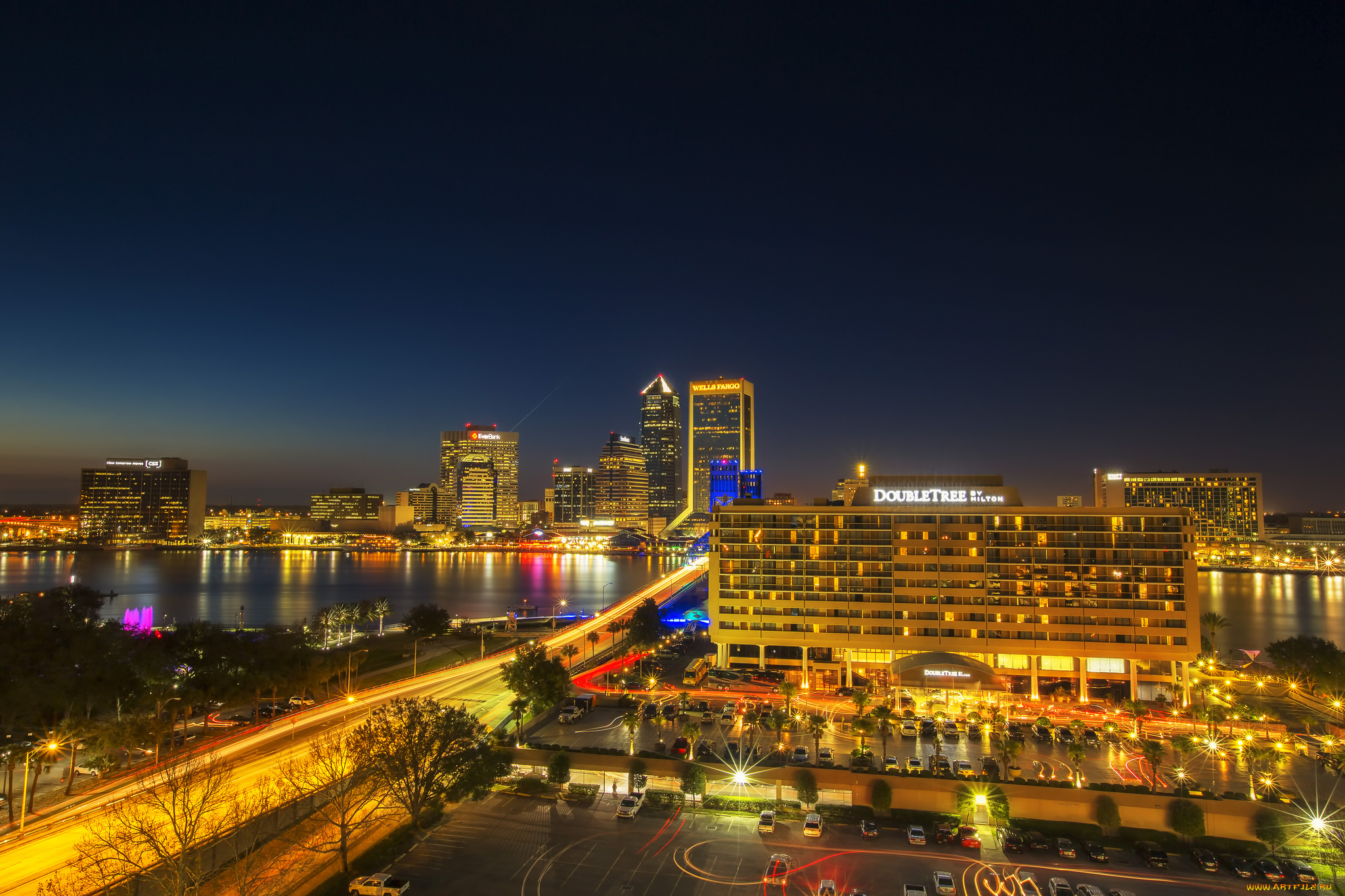 jacksonville, , florida, города, джексонвилл, , сша, панорама, небоскребы