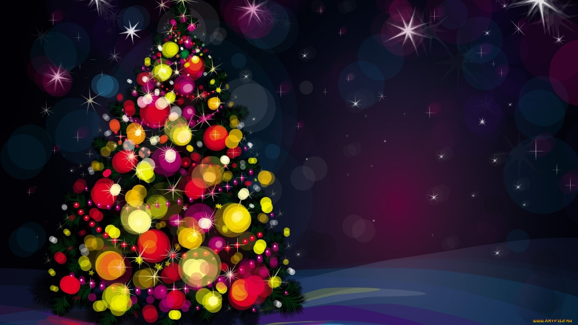 праздничные, векторная, графика, , новый, год, блики, огни, ёлка