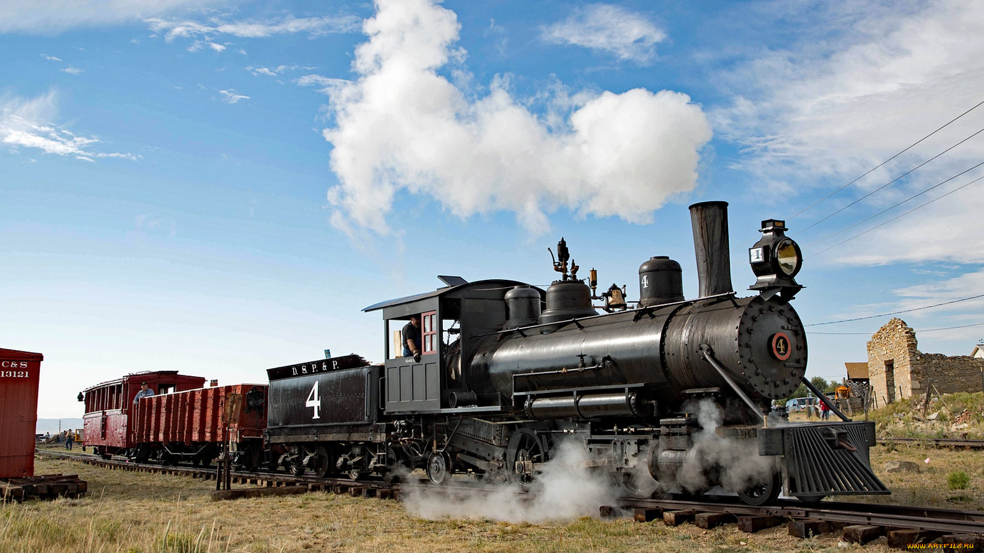 техника, паровозы, локомотив, состав