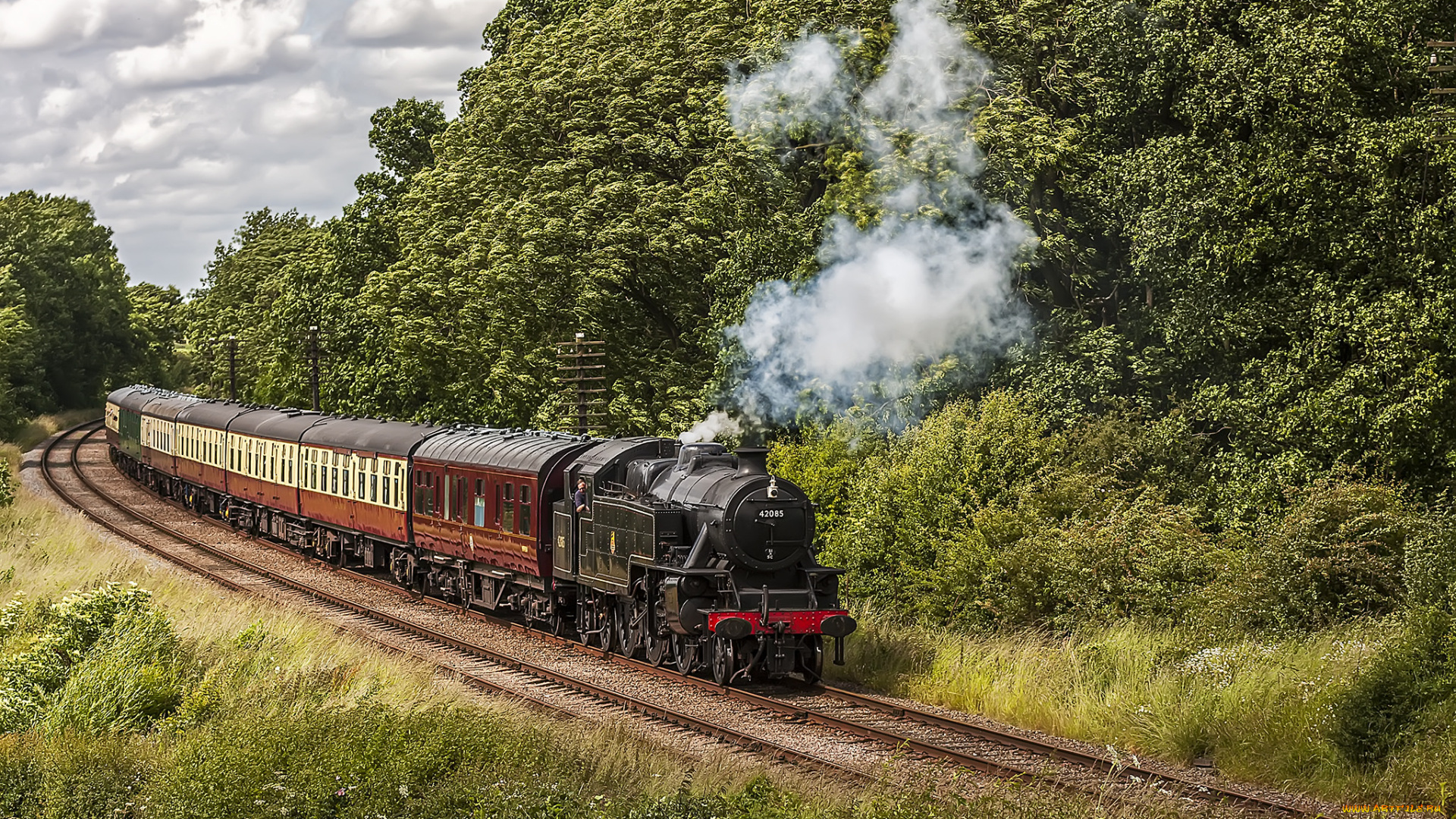 техника, паровозы, локомотив, состав