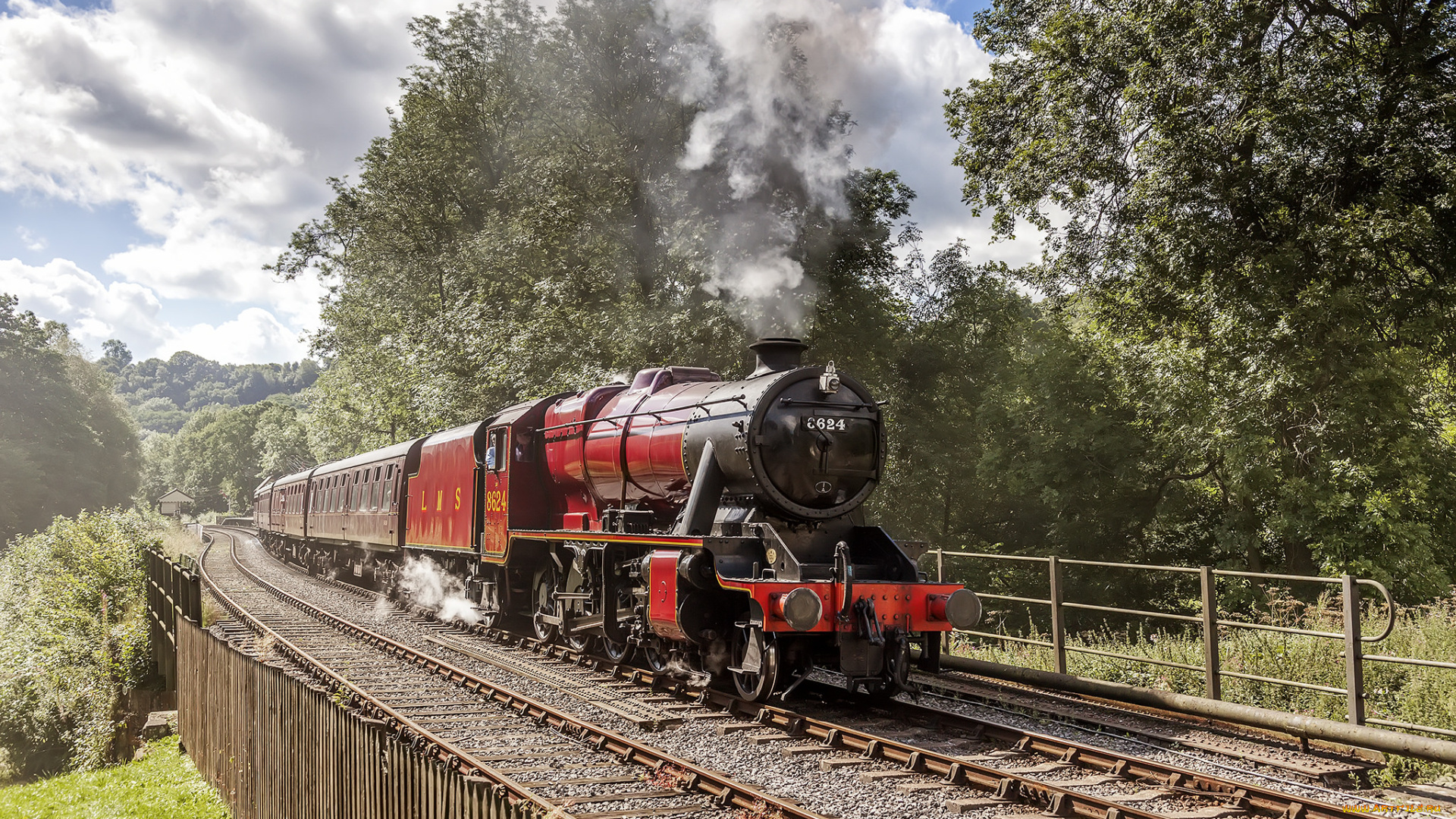 техника, паровозы, локомотив, состав