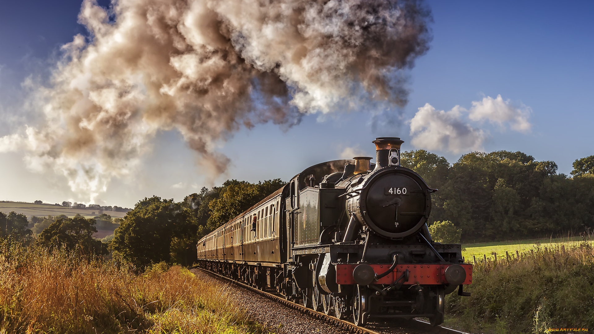 техника, паровозы, локомотив, состав