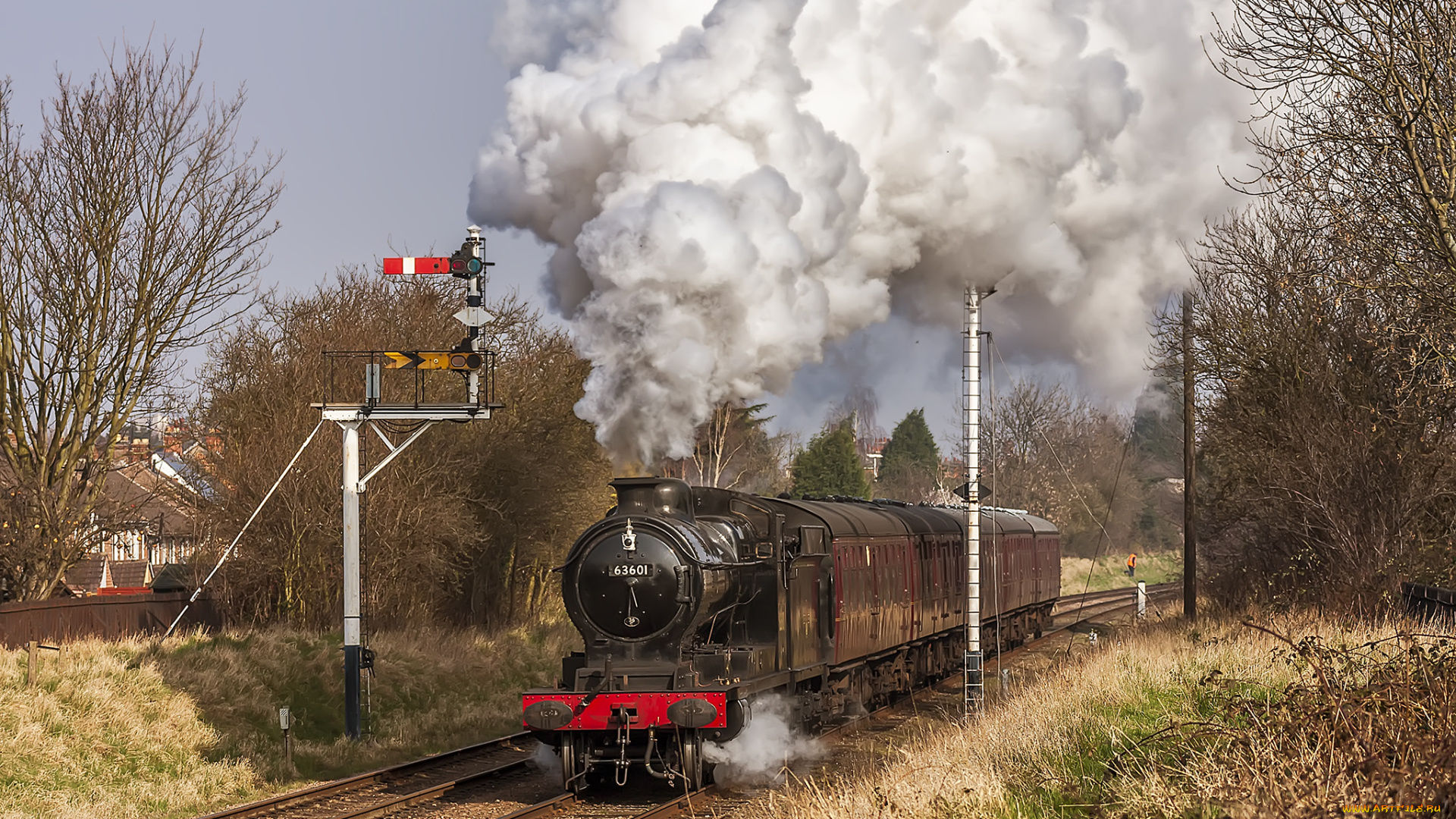 техника, паровозы, локомотив, состав