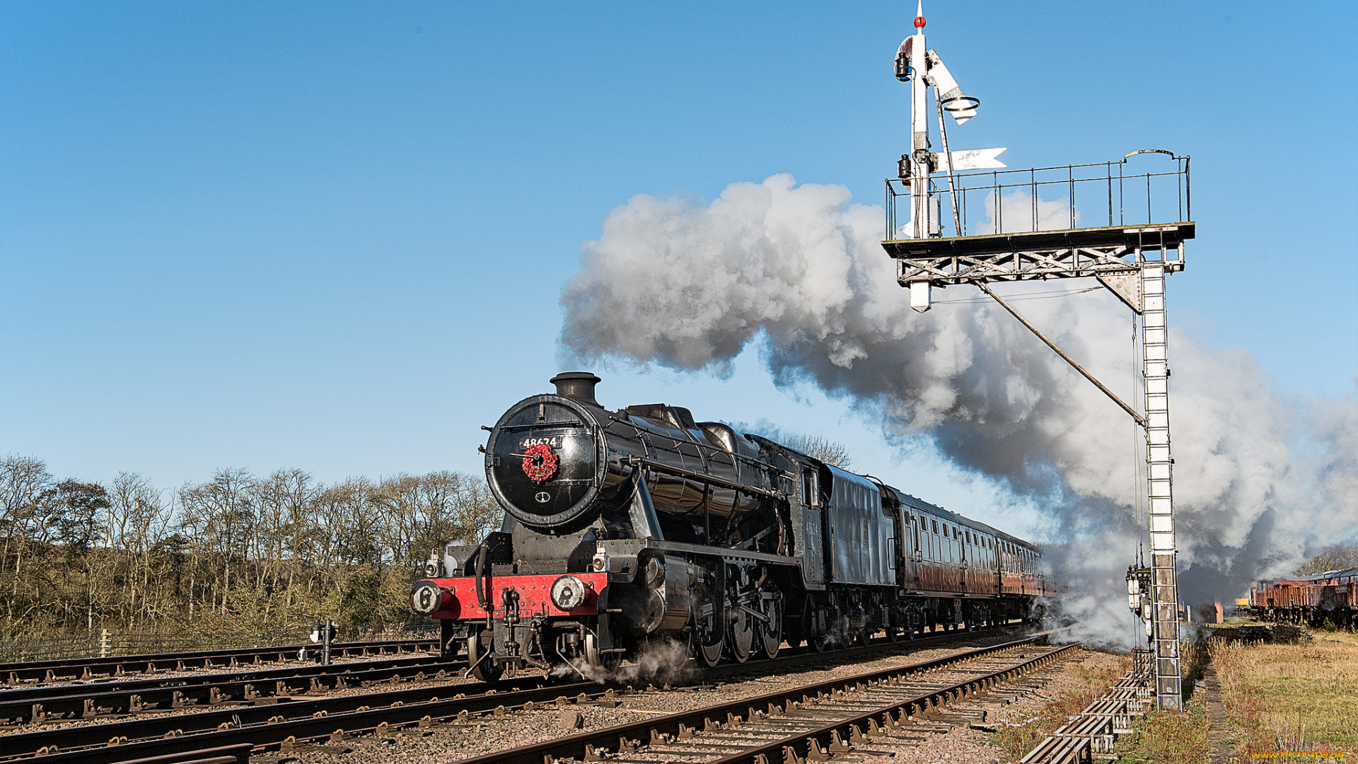 техника, паровозы, локомотив, состав