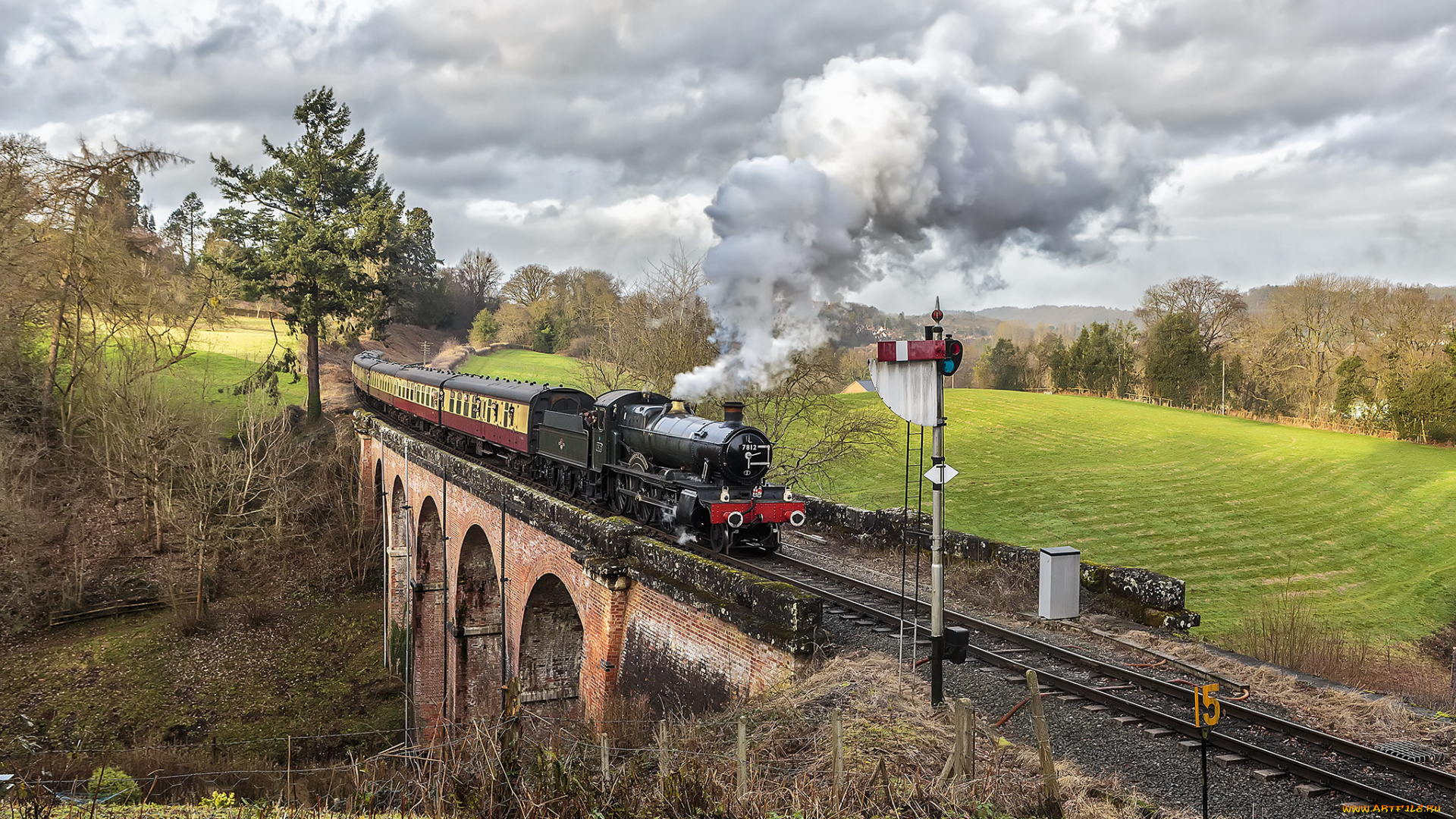 техника, паровозы, локомотив, состав