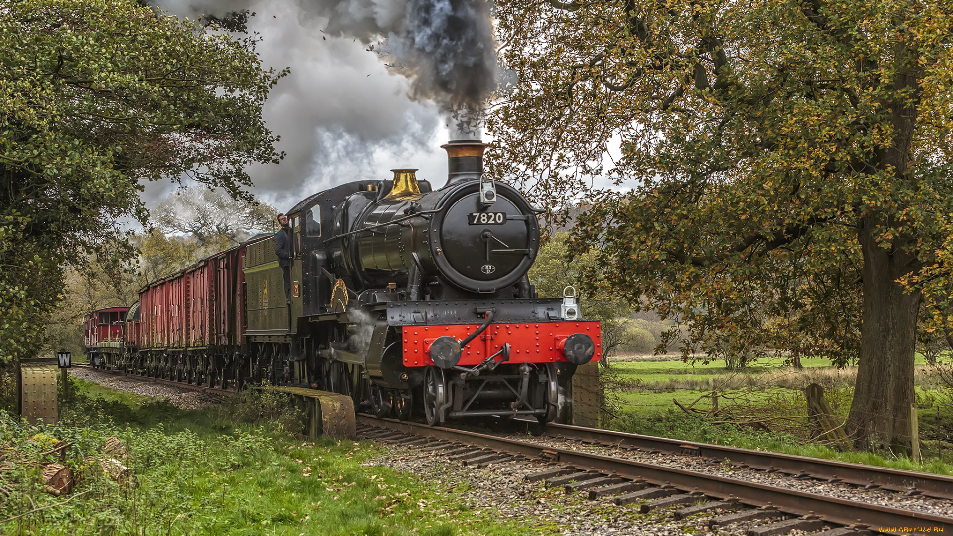 техника, паровозы, локомотив, состав