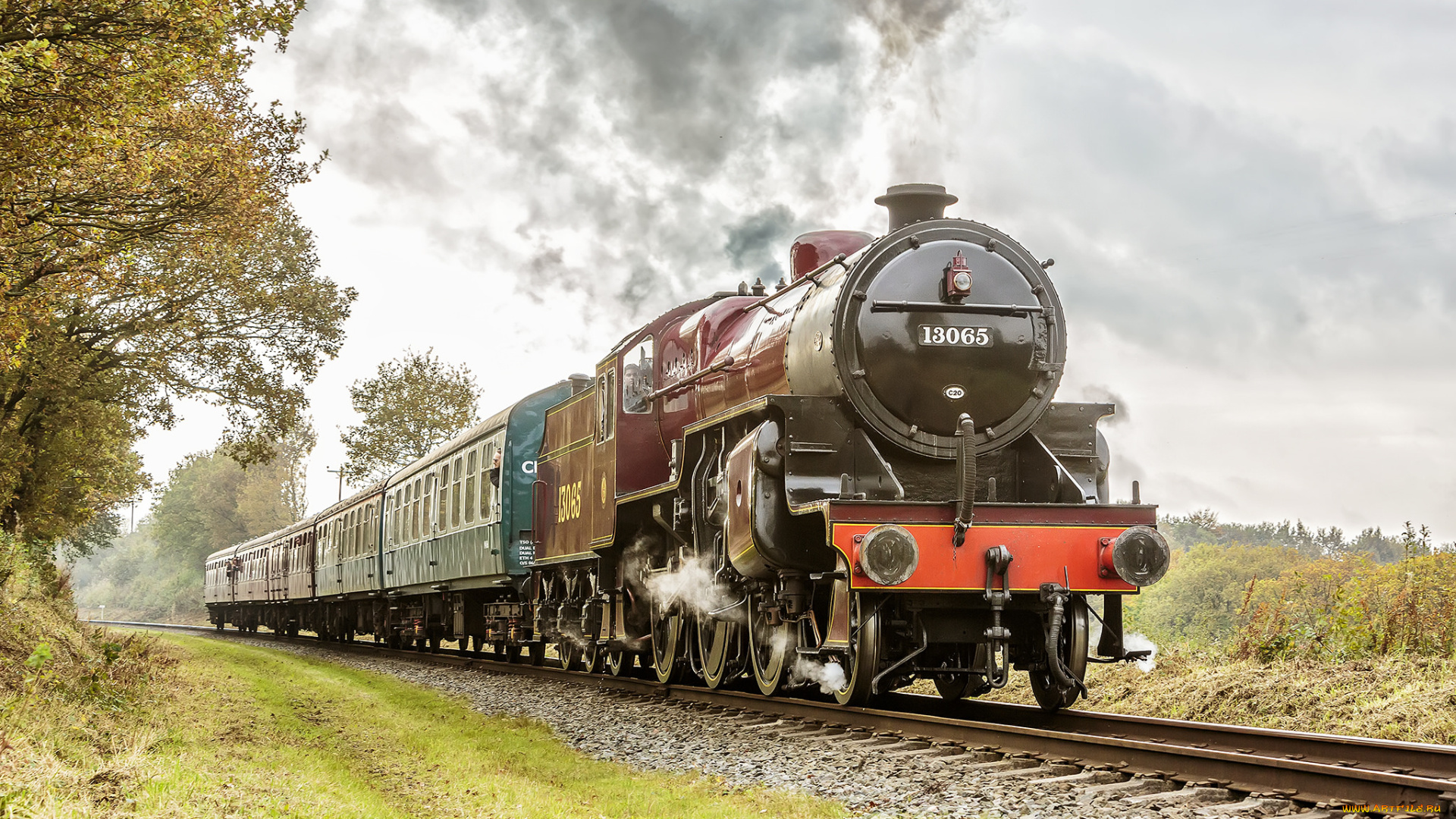 техника, паровозы, локомотив, состав