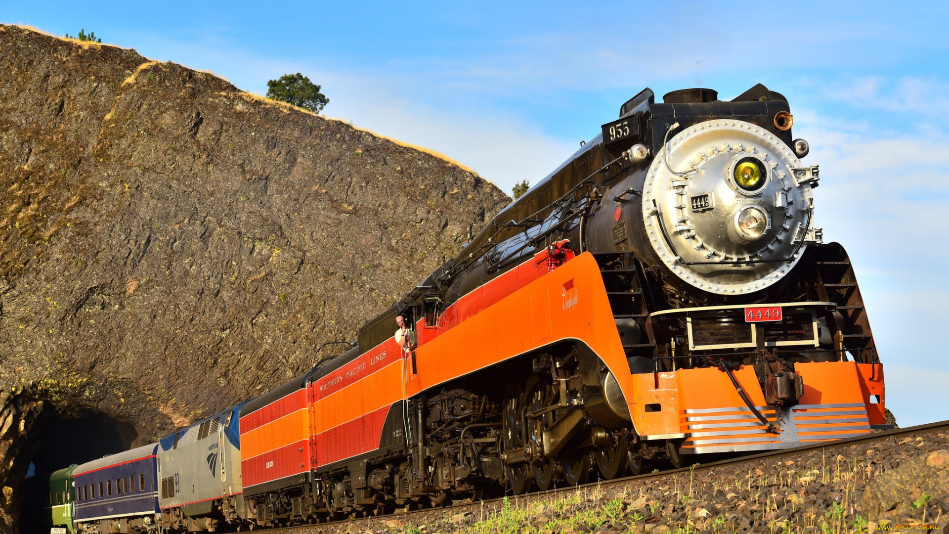 техника, паровозы, локомотив, состав