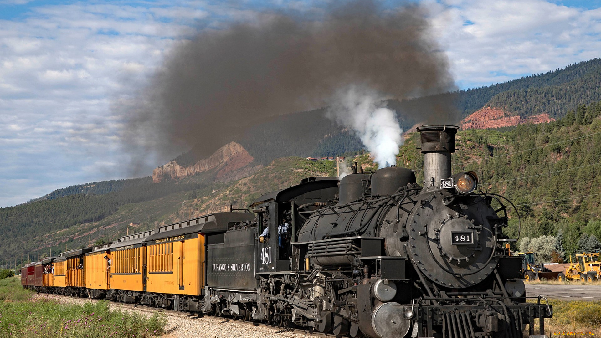 техника, паровозы, локомотив, состав