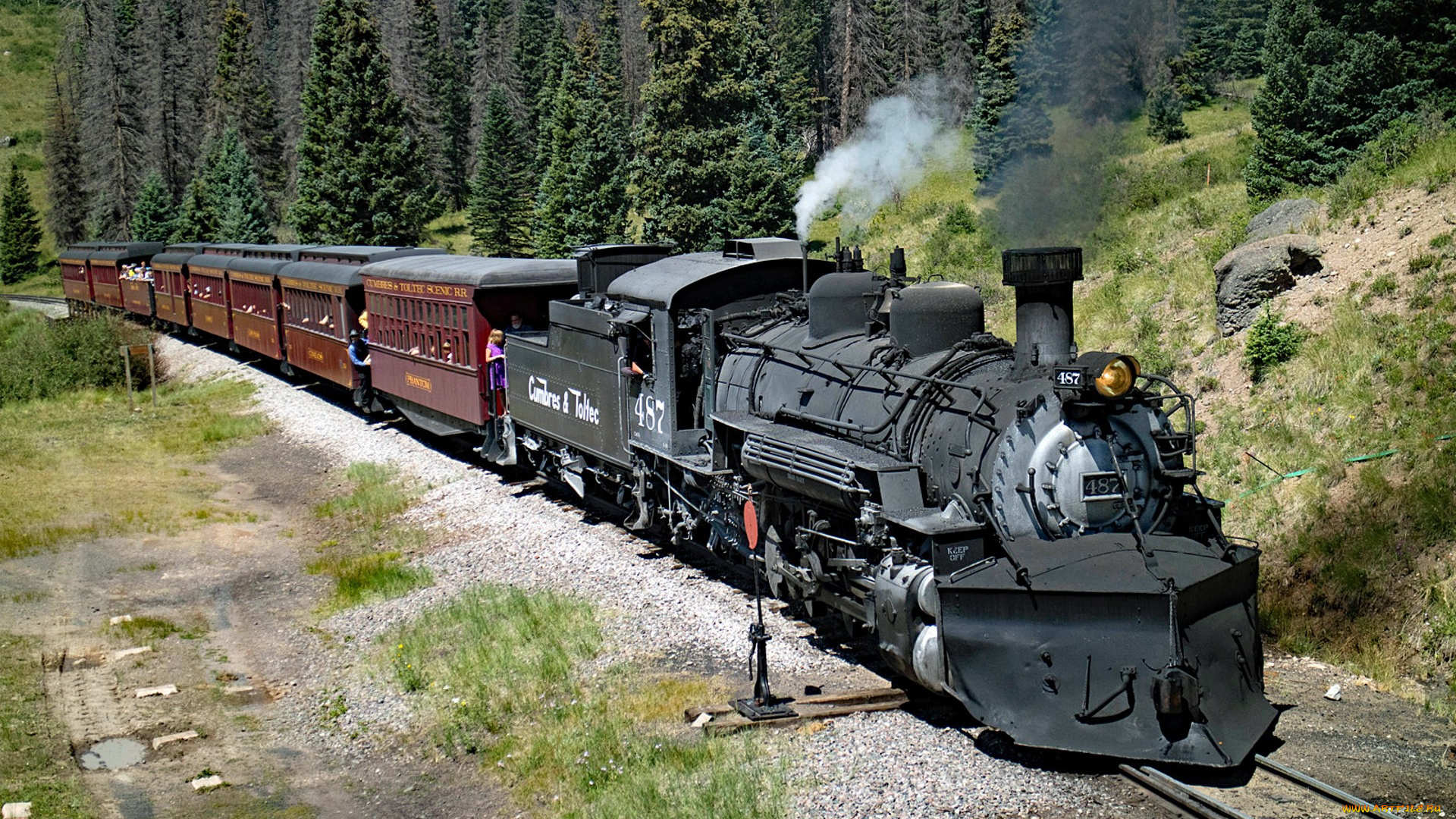 техника, паровозы, локомотив, состав