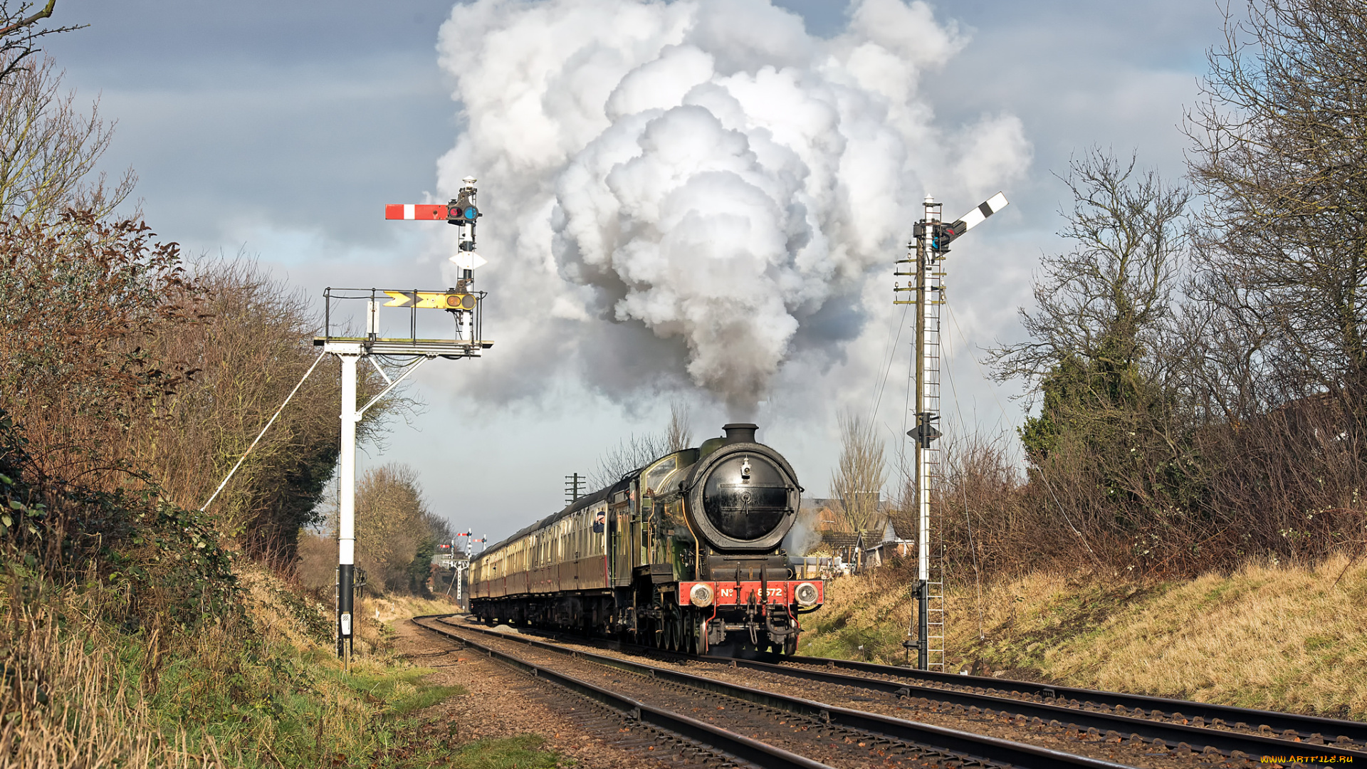 техника, паровозы, локомотив, состав