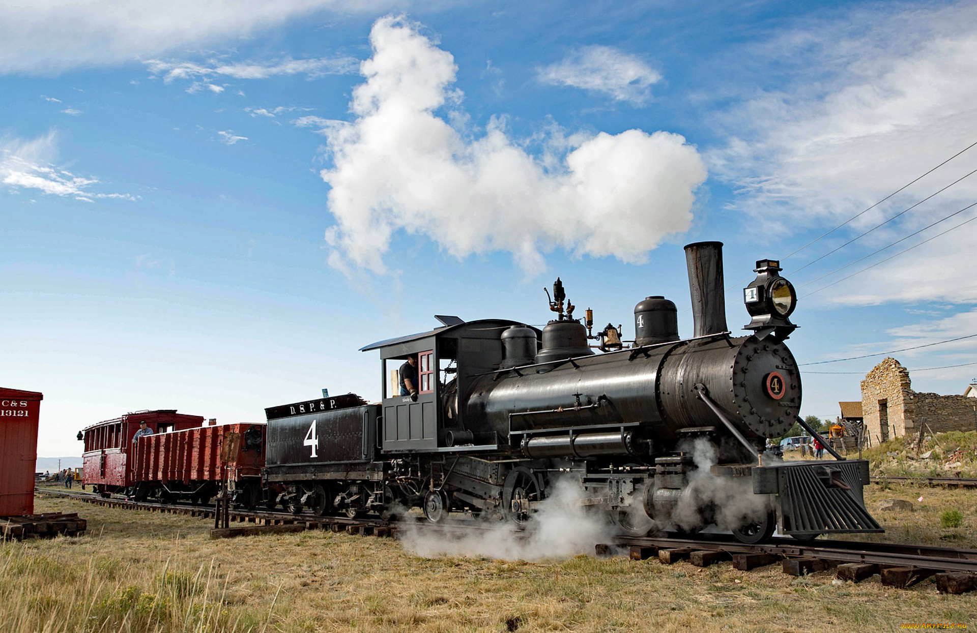 техника, паровозы, локомотив, состав