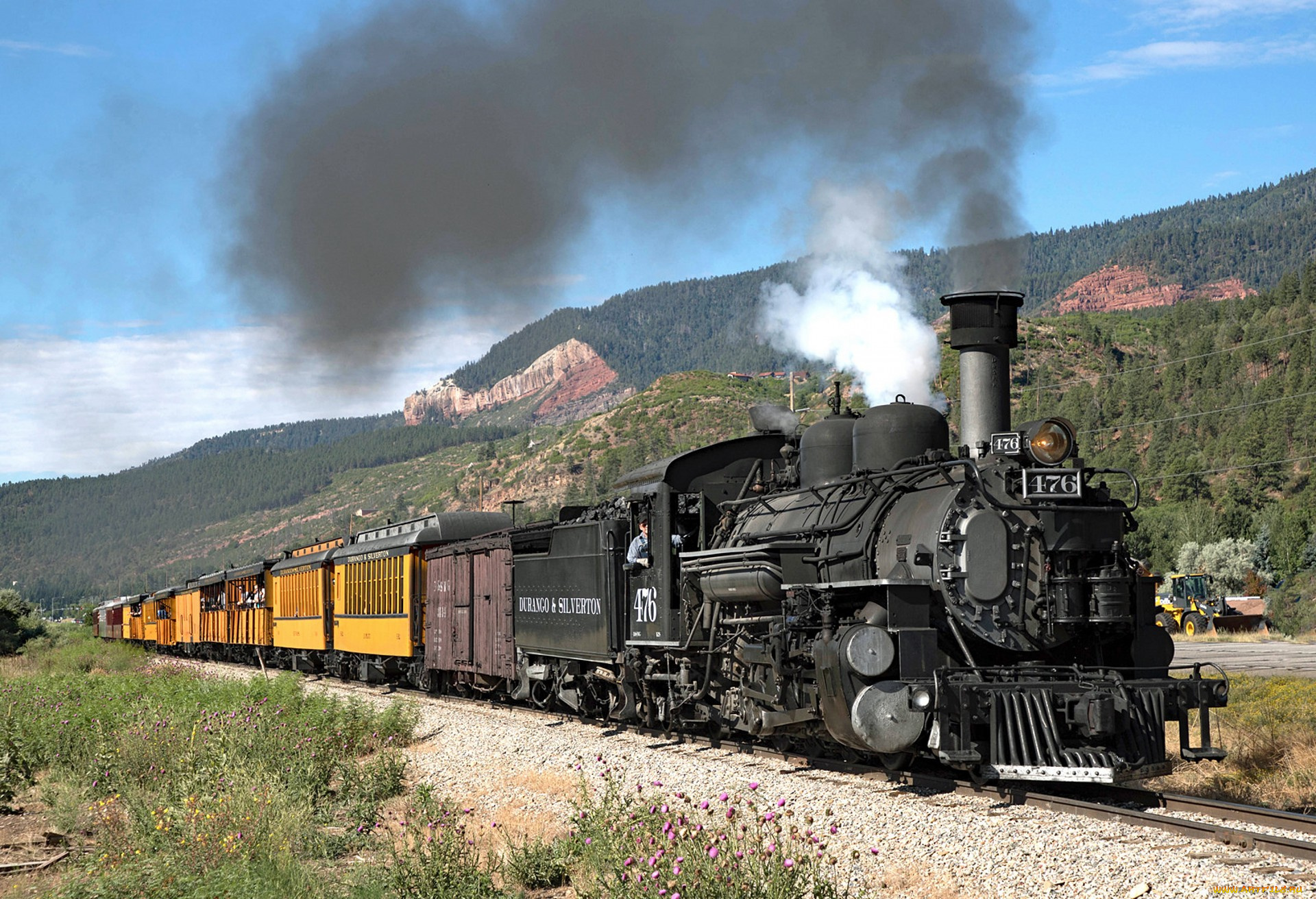 техника, паровозы, локомотив, состав