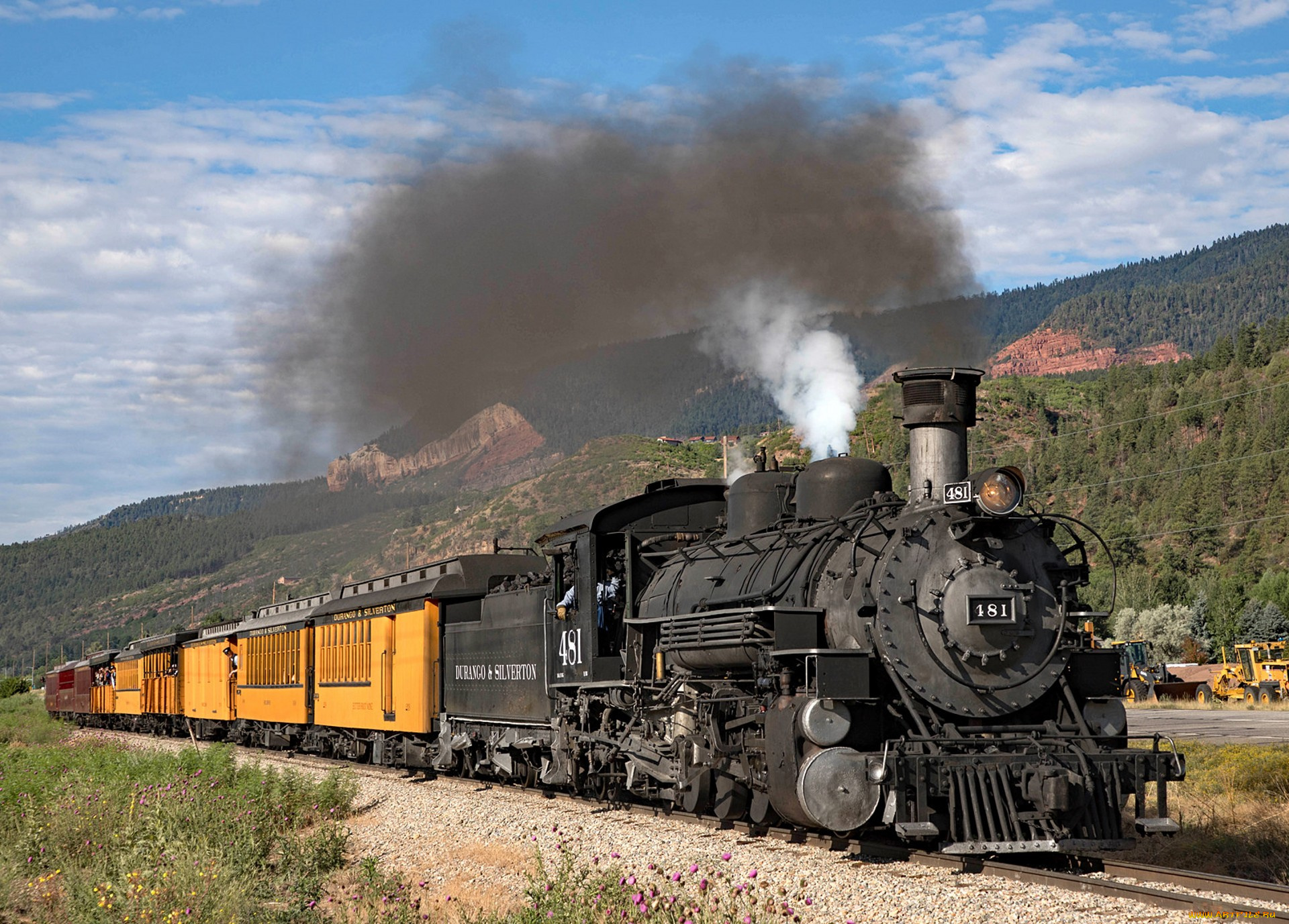 техника, паровозы, локомотив, состав