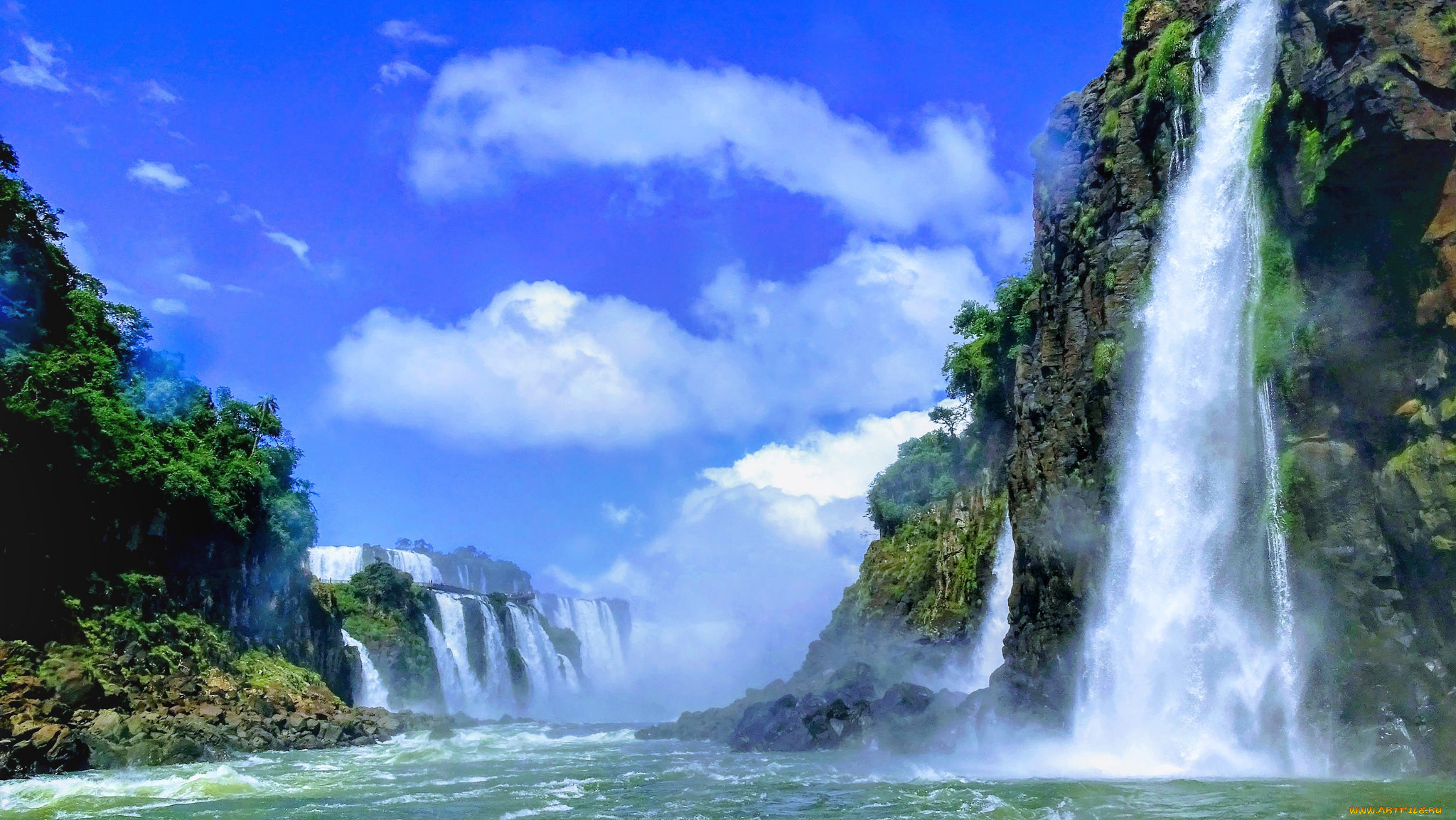 природа, водопады, простор