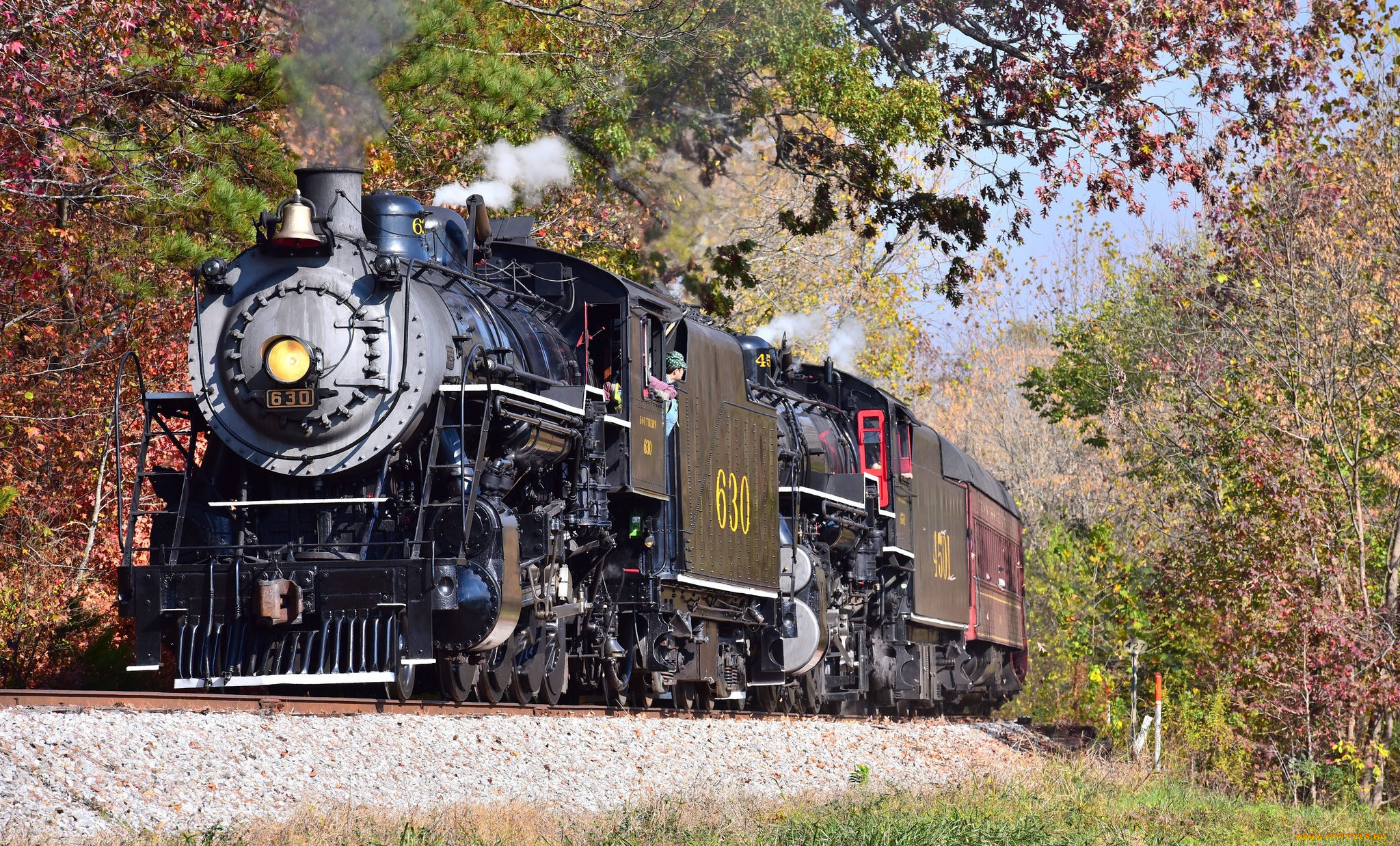 техника, паровозы, локомотив, состав