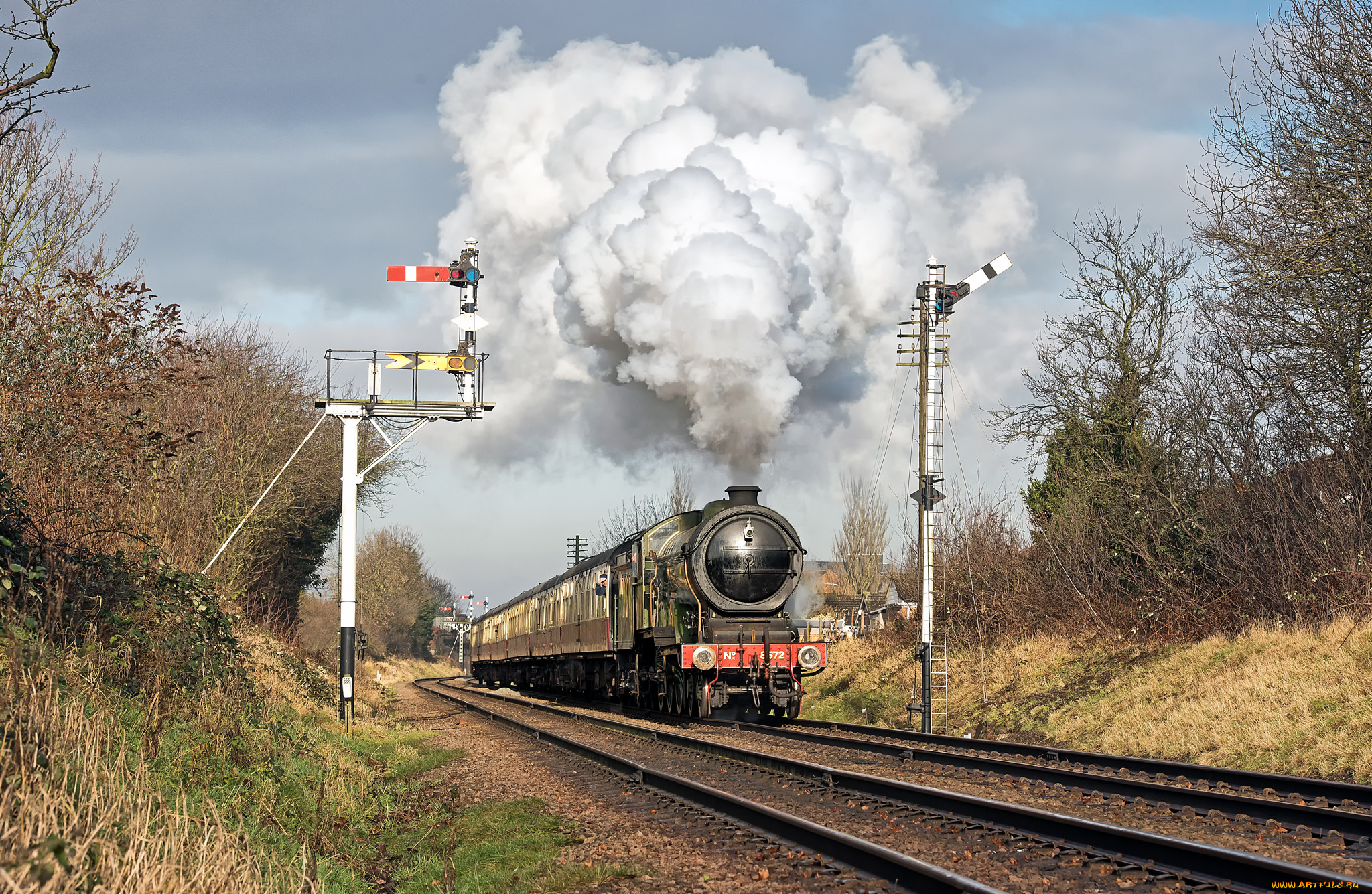 техника, паровозы, локомотив, состав