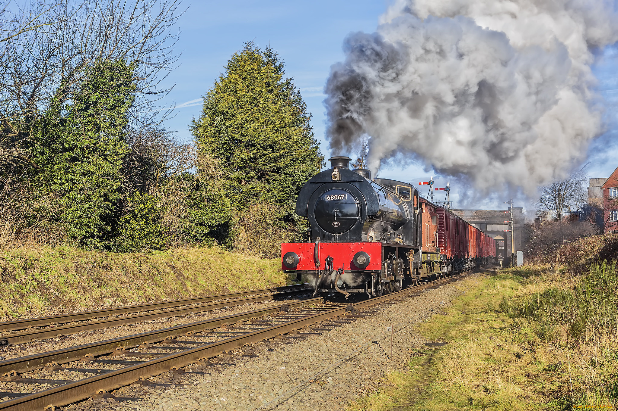 техника, паровозы, локомотив, состав